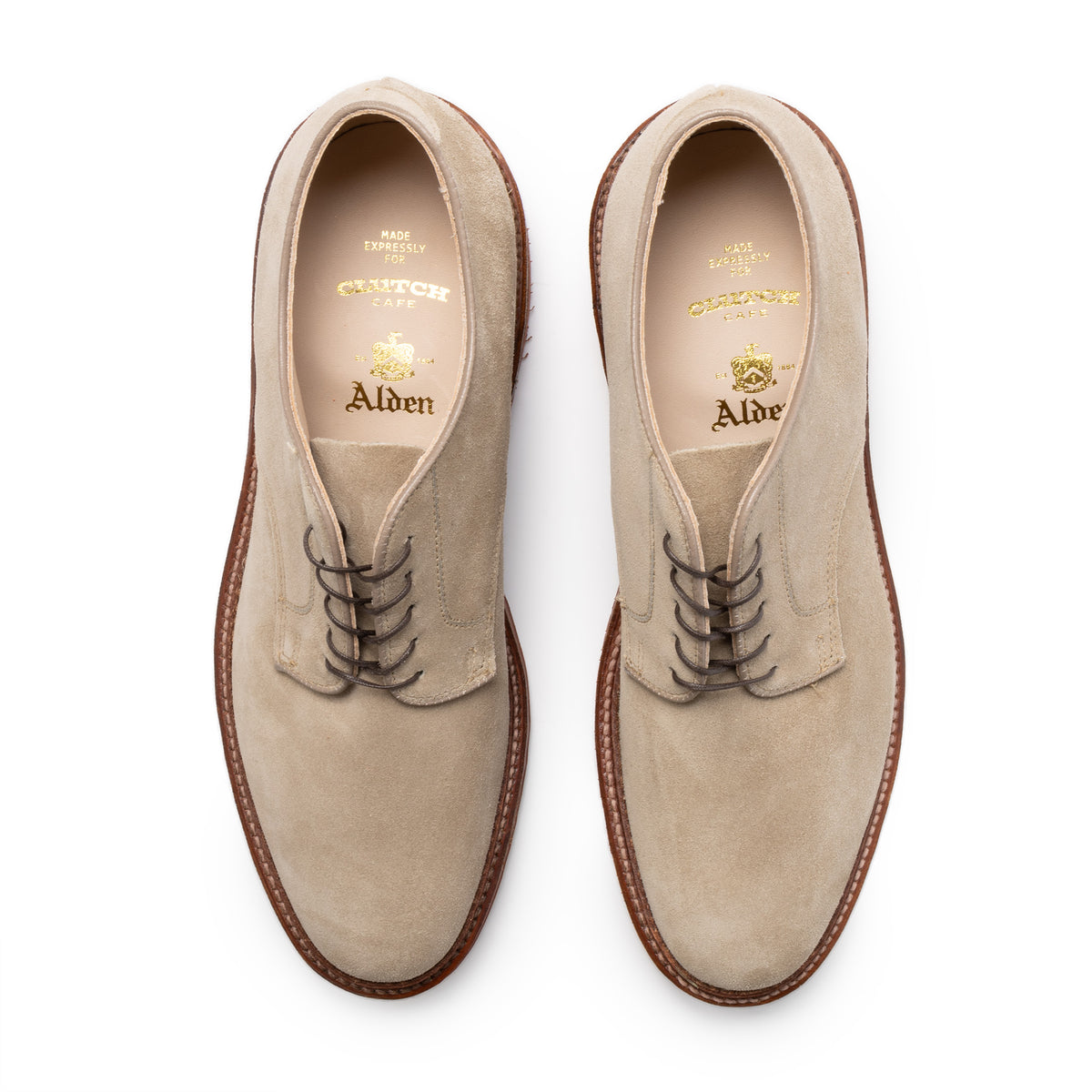 Alden x Clutch Cafe Milkshake Suede Blucher w/ Redbrick Sole 96702L-Shoe-Clutch Cafe