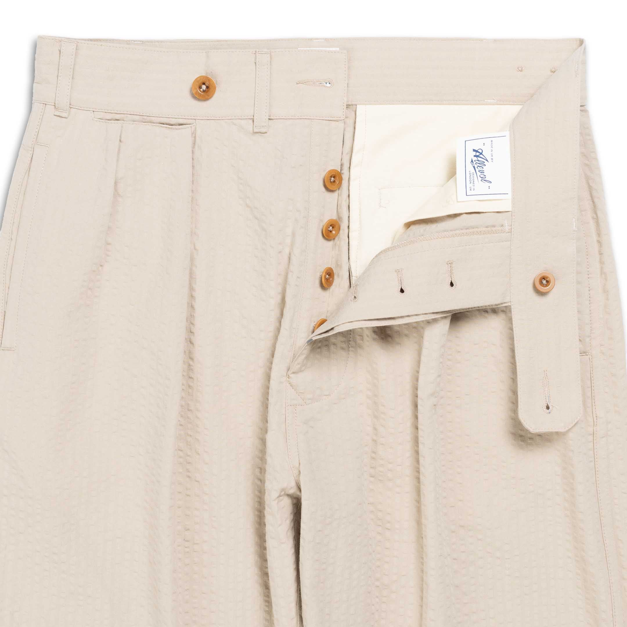 Allevol Brunel Seersucker Beige-Trousers-Clutch Cafe