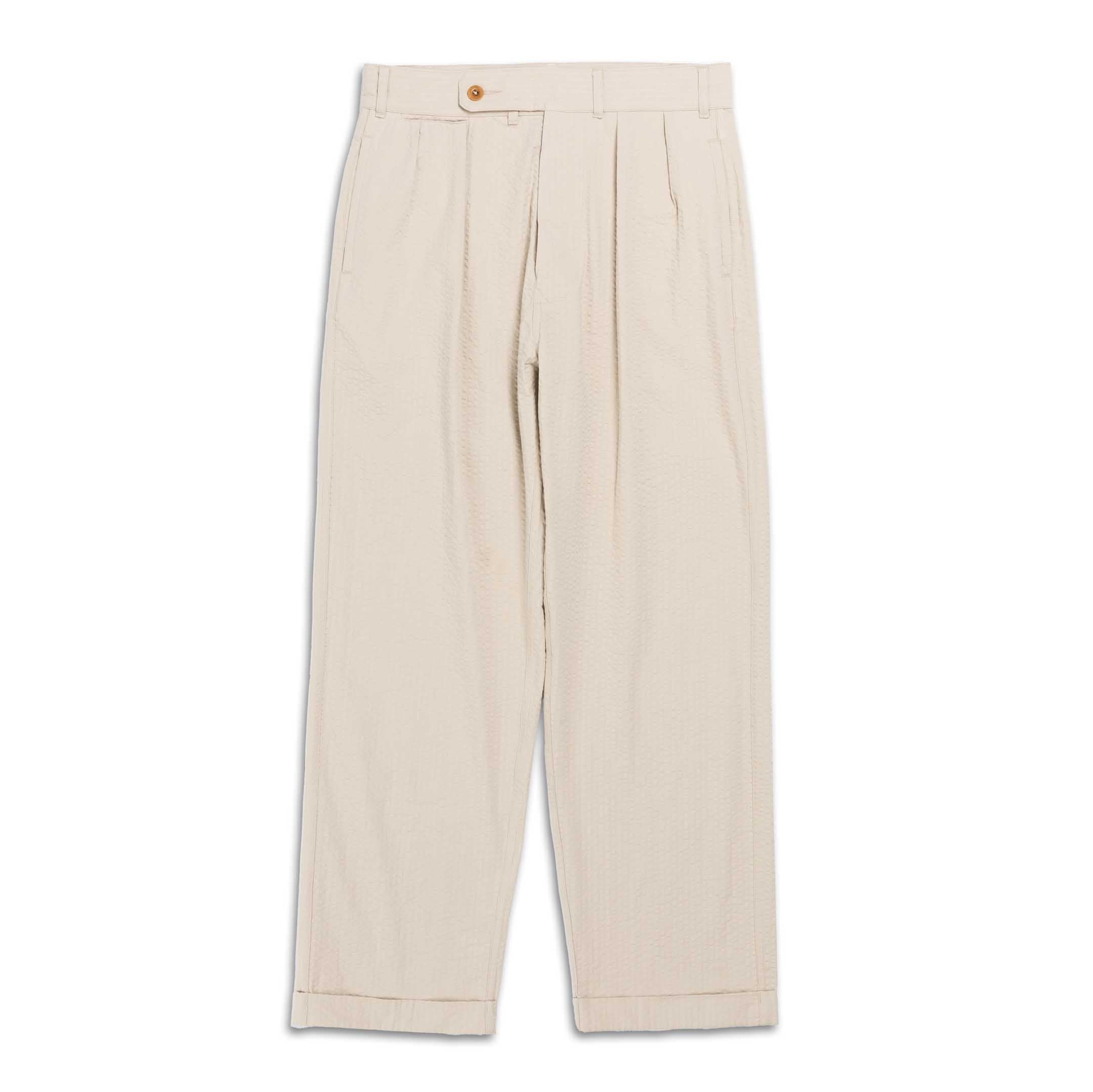 Allevol Brunel Seersucker Beige-Trousers-Clutch Cafe