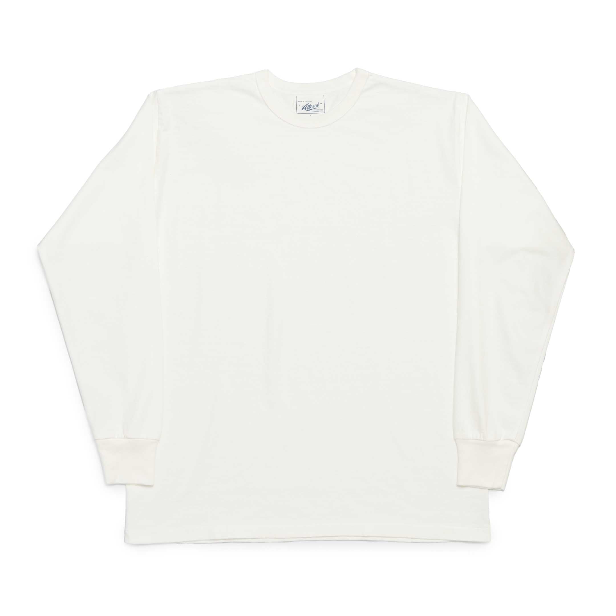 Allevol Heavy Duty Crew Neck L/S T-Shirt White-T-Shirt-Clutch Cafe