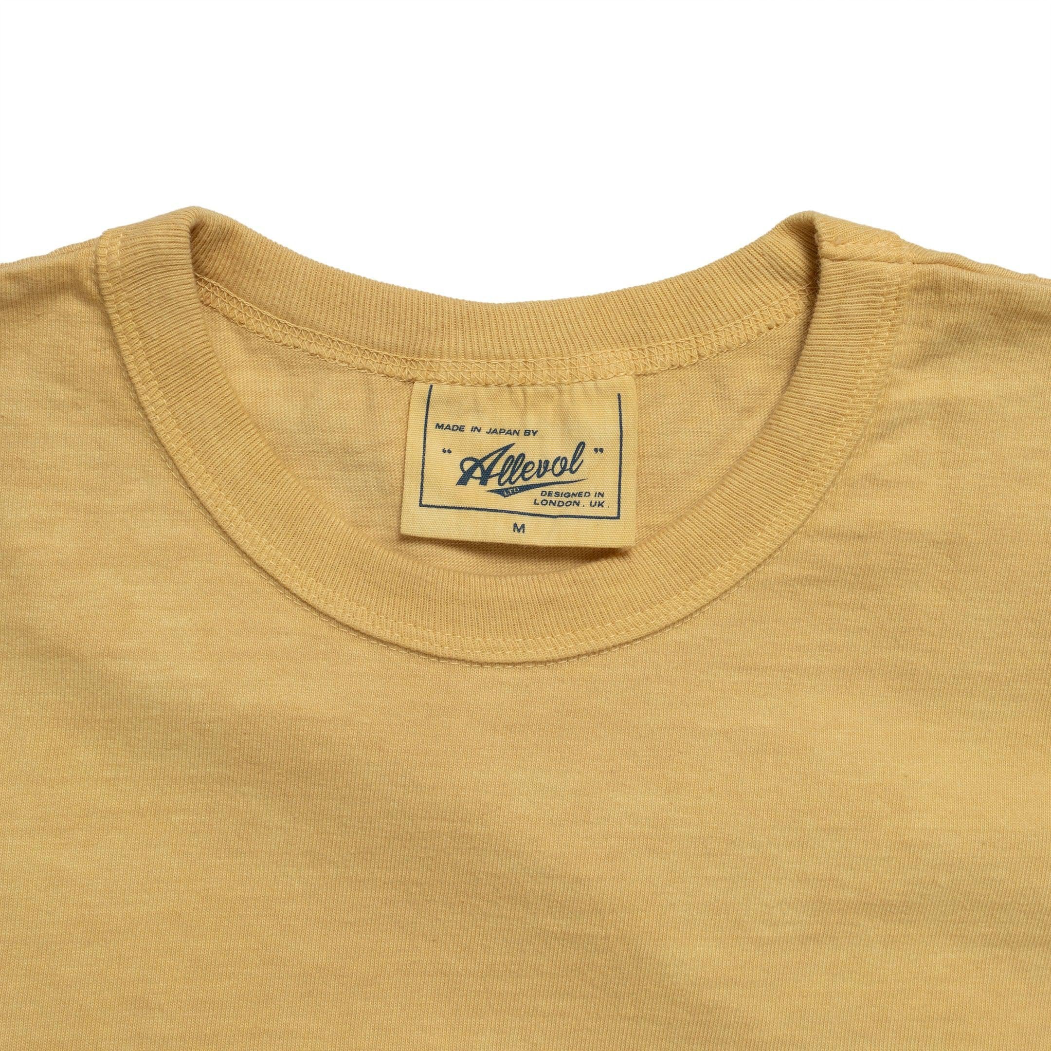 Allevol Heavy Duty Crew Neck T-shirt Hand Dyed Yellow-T-Shirt-Clutch Cafe
