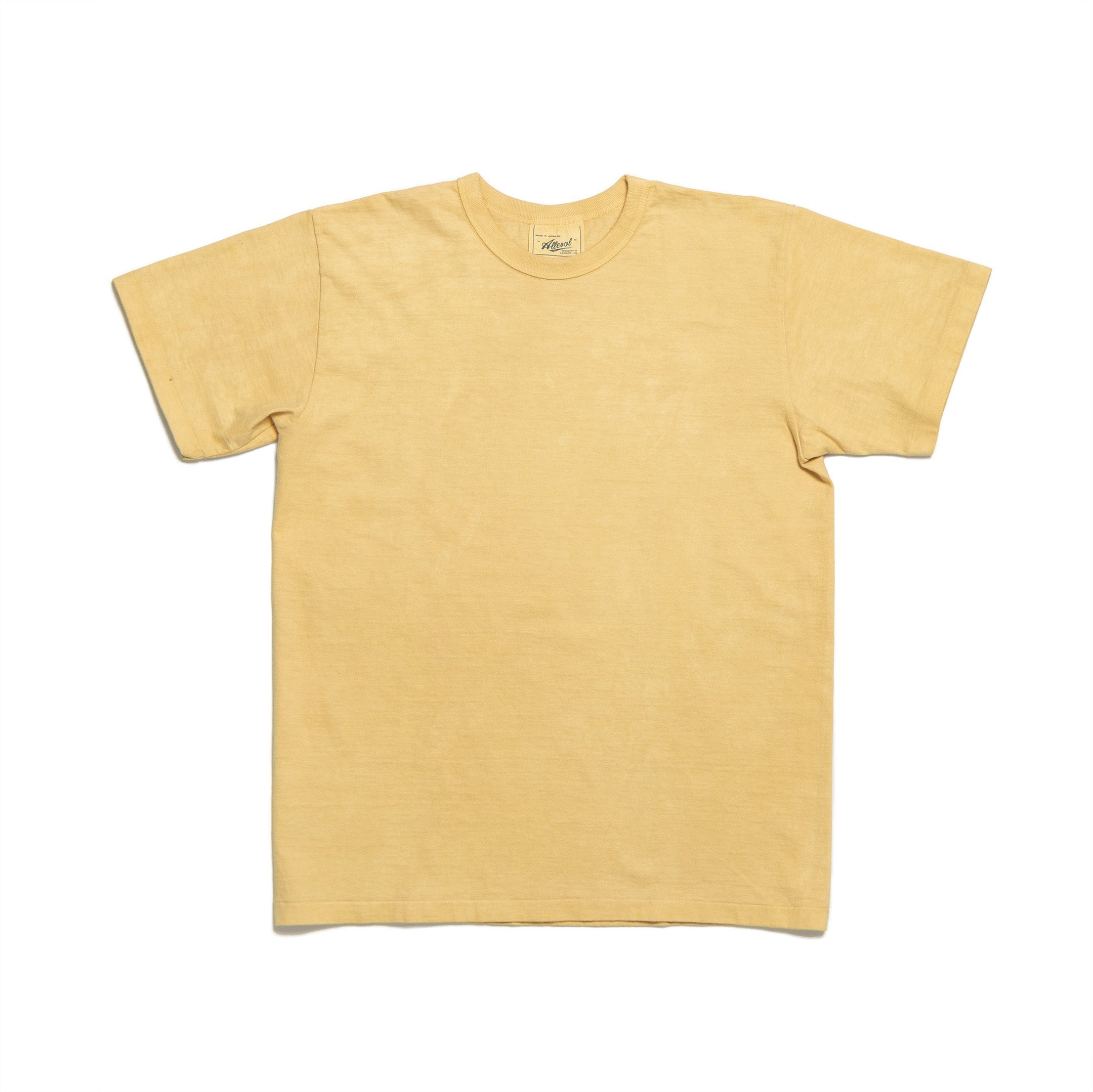 Allevol Heavy Duty Crew Neck T-shirt Hand Dyed Yellow-T-Shirt-Clutch Cafe