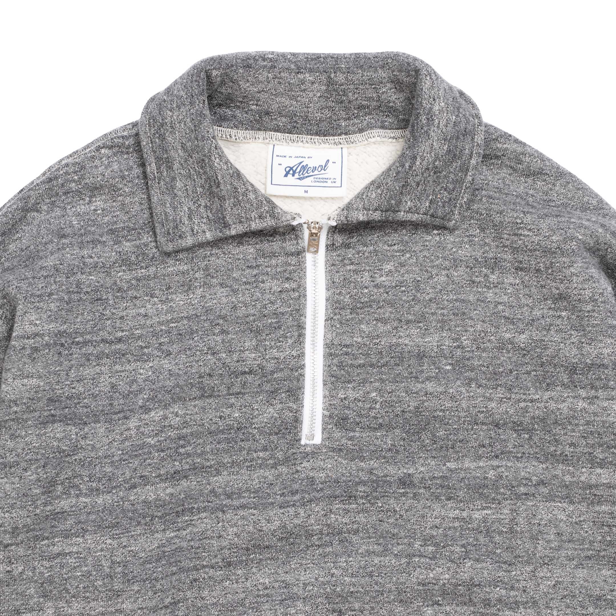Allevol Loopwheel Quarter Zip Sweatshirt Dark Grey-Sweatshirt-Clutch Cafe