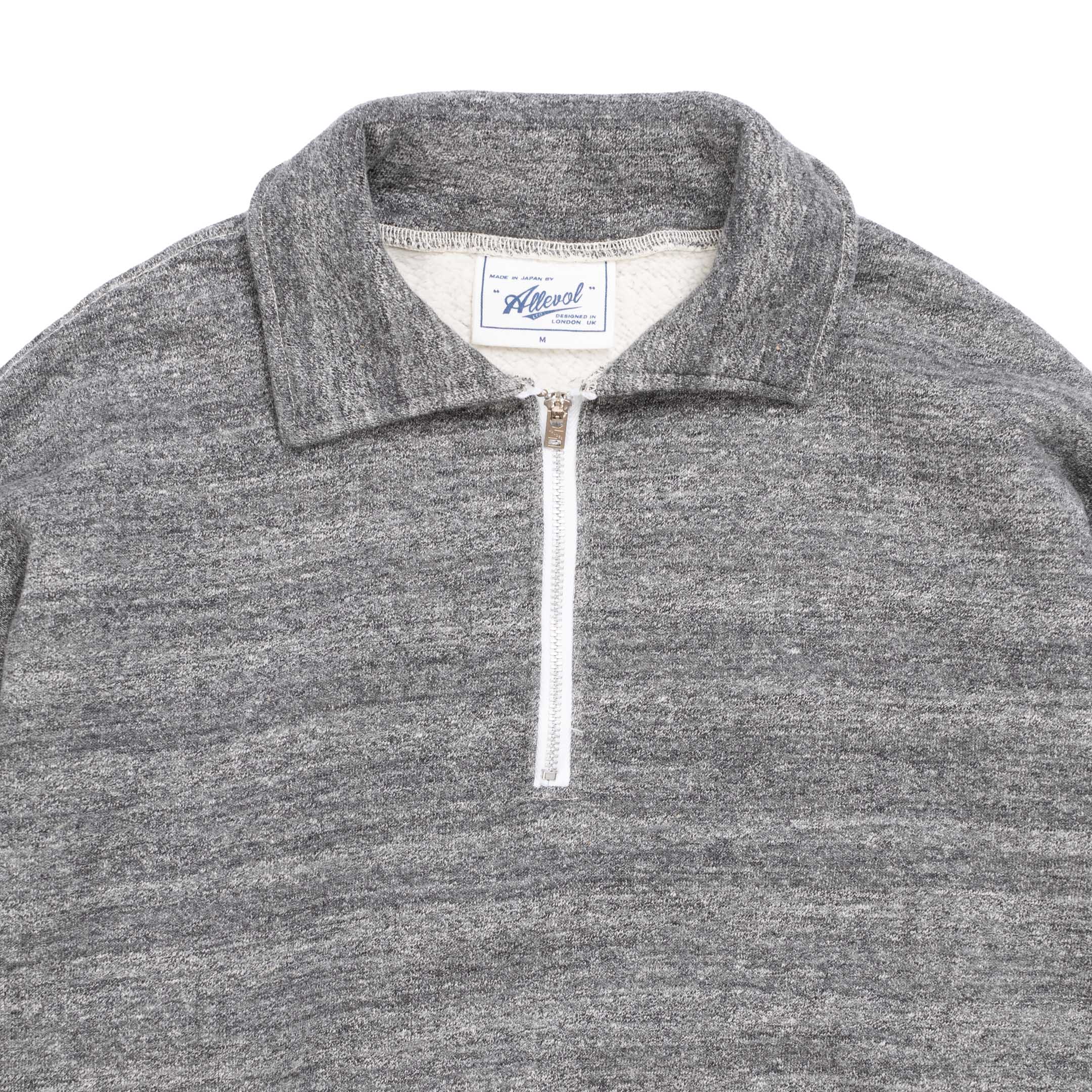 Allevol Loopwheel Quarter Zip Sweatshirt Dark Grey-Sweatshirt-Clutch Cafe