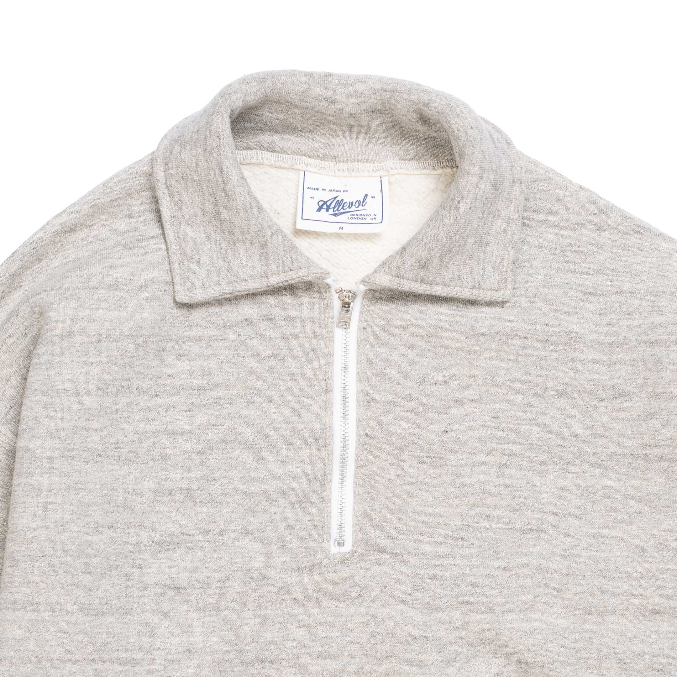 Allevol Loopwheel Quarter Zip Sweatshirt Grey-Sweatshirt-Clutch Cafe