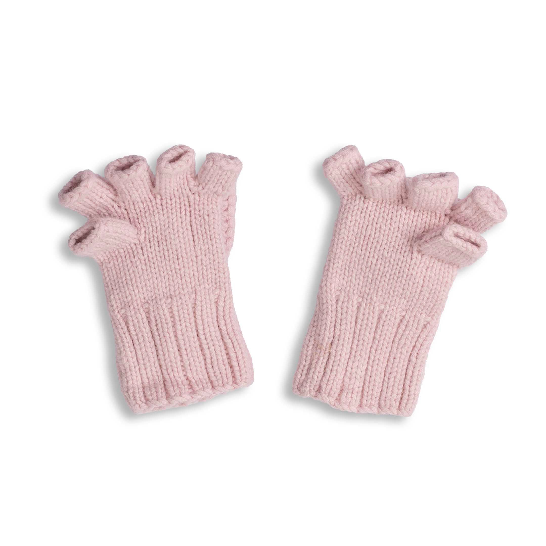 Allevol x Inverallan 22S Diamond Fingerless Gloves with Cover Merino Lambswool Pink Gin 333-Scarf-Clutch Cafe