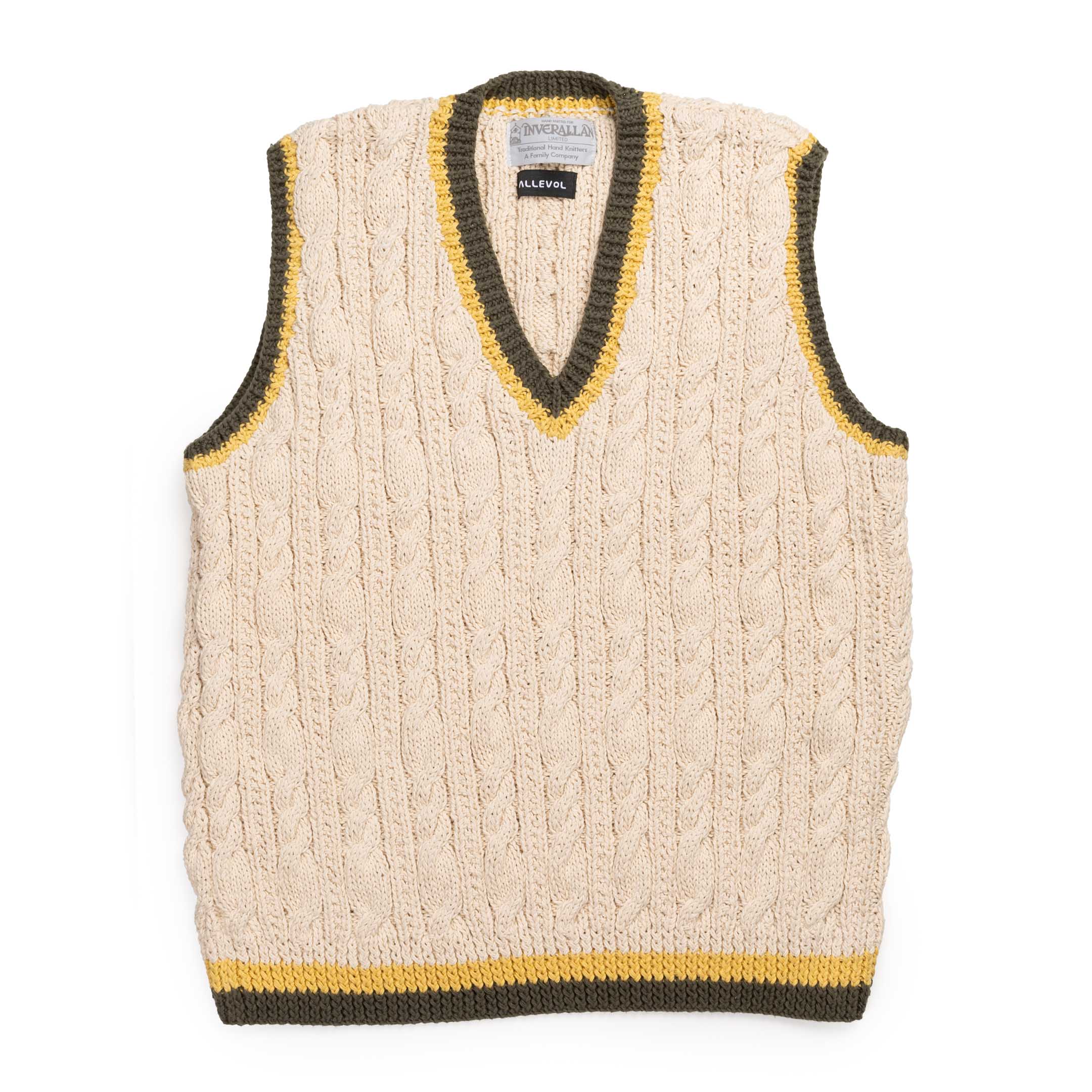 Allevol x Inverallan 35E Cricket Slipover Ecru-Knitwear-Clutch Cafe