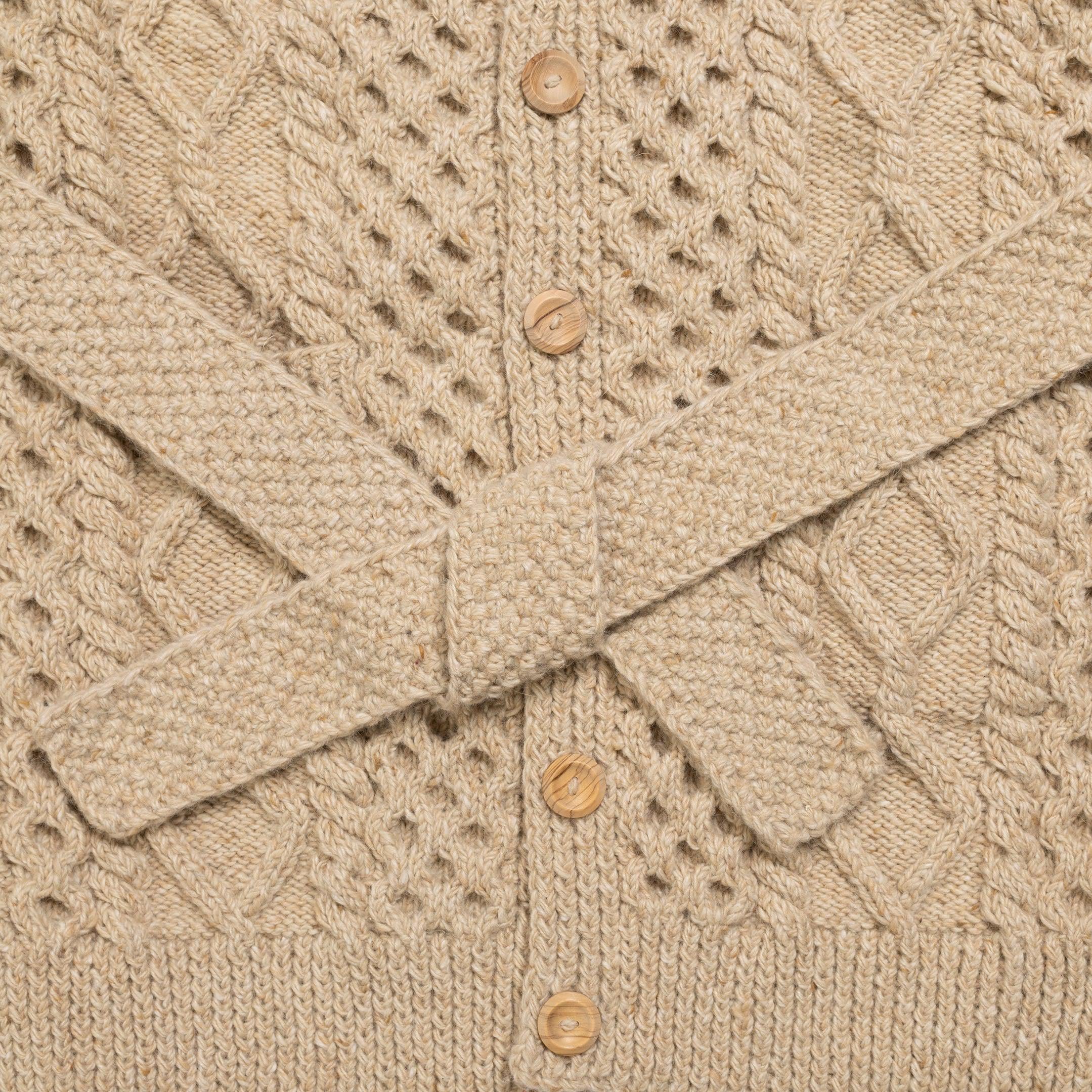 Allevol x Inverallan Shawl Collar Cardigan 6A Long Oatmeal-Knitwear-Clutch Cafe