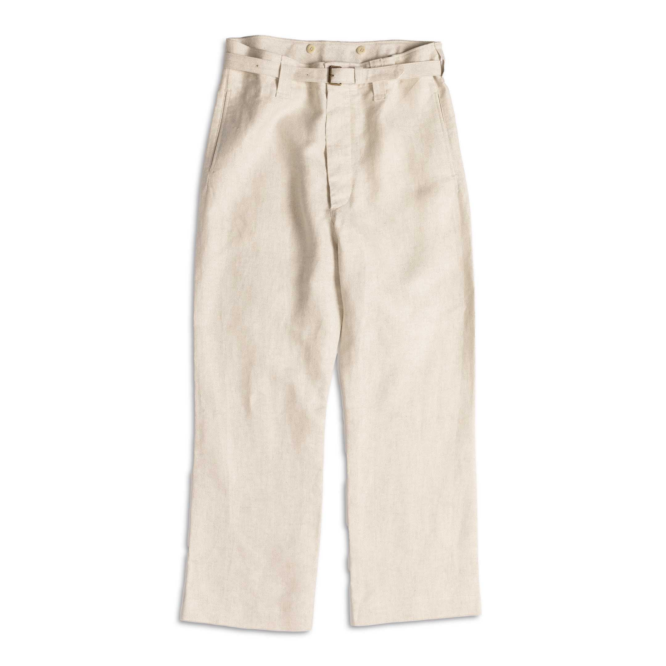 Anatomica Docker Pants Linen Canvas Natrual-Trousers-Clutch Cafe