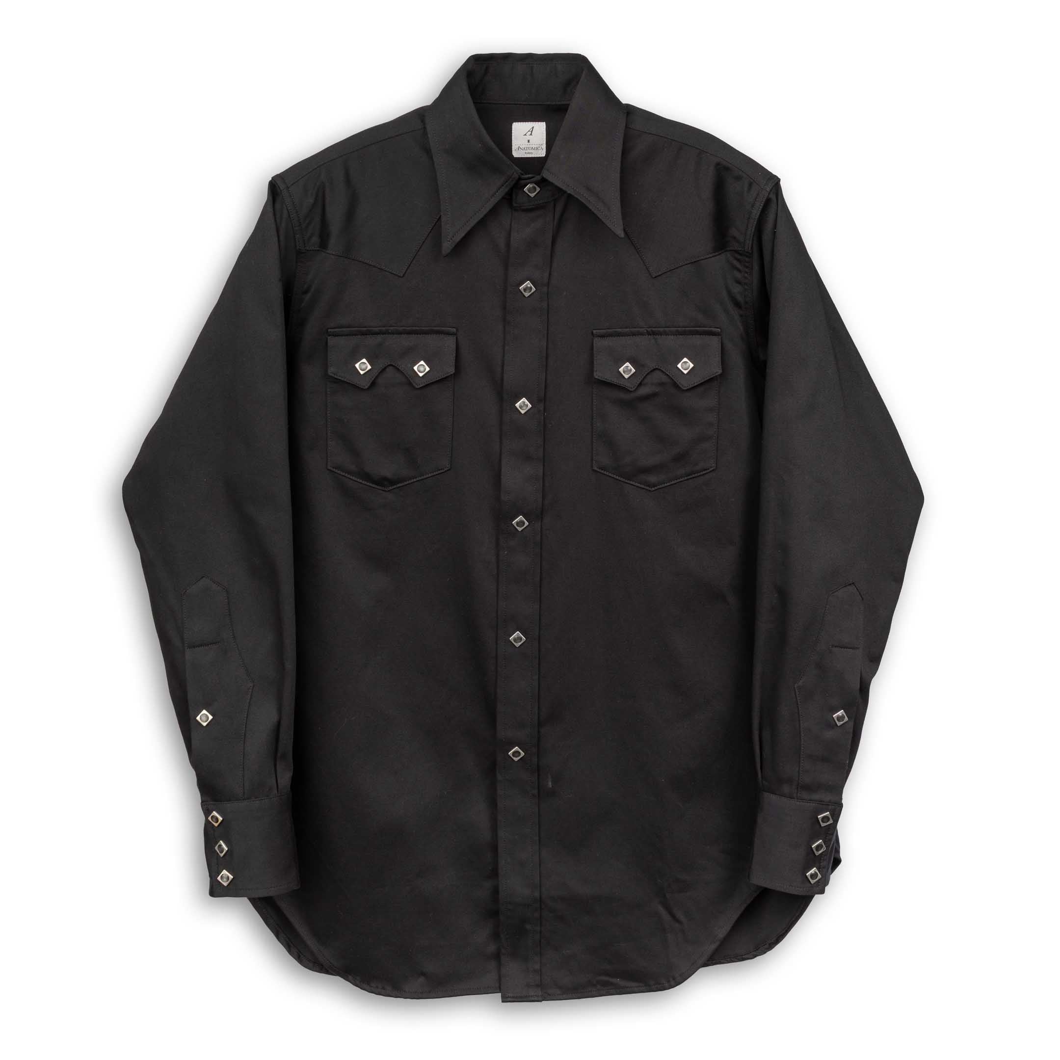 Anatomica Harrison Shirt Sateen Black-Shirt-Clutch Cafe