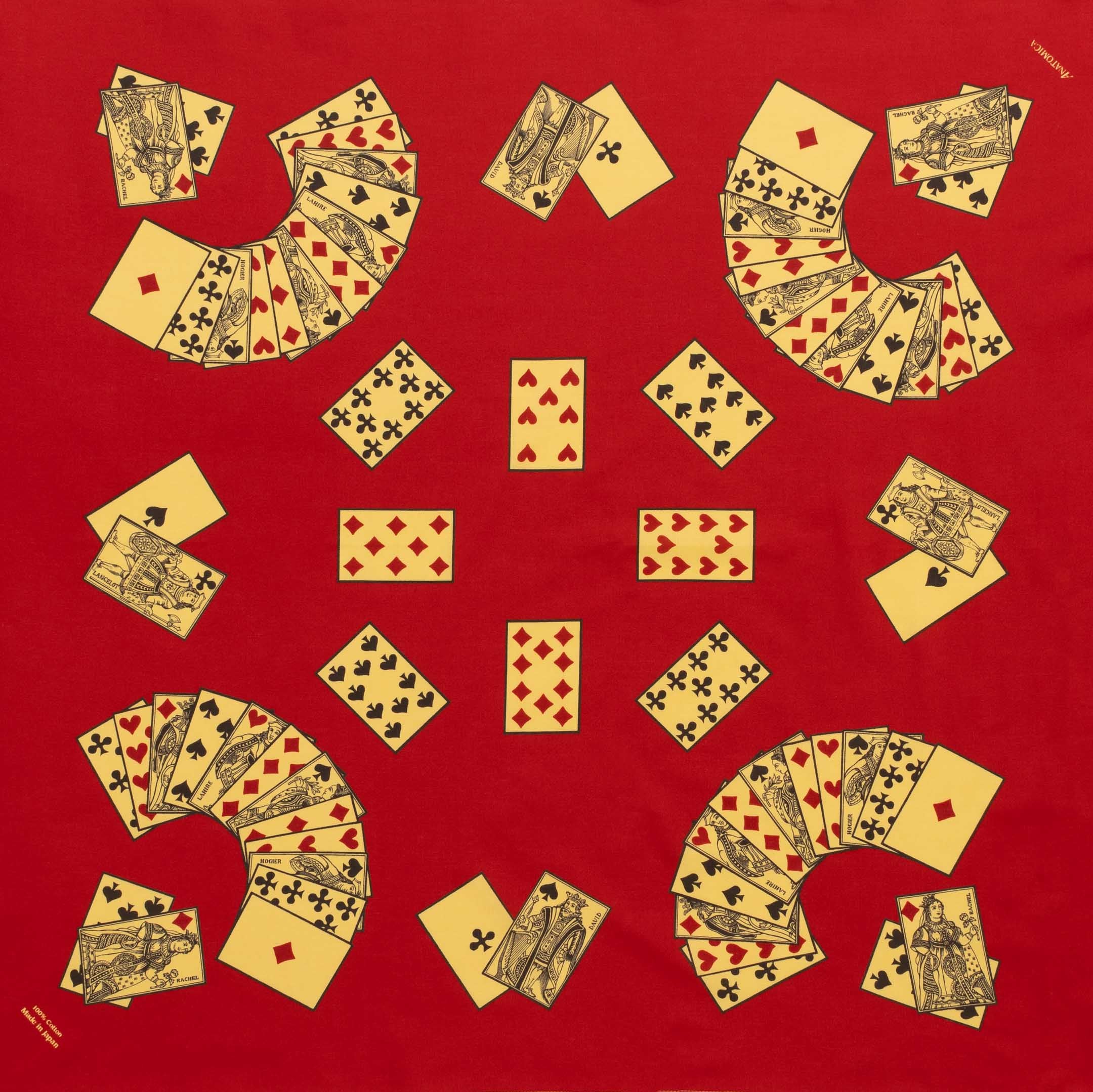 Anatomica Playing Cards Scarf Red-Bandana-Clutch Cafe