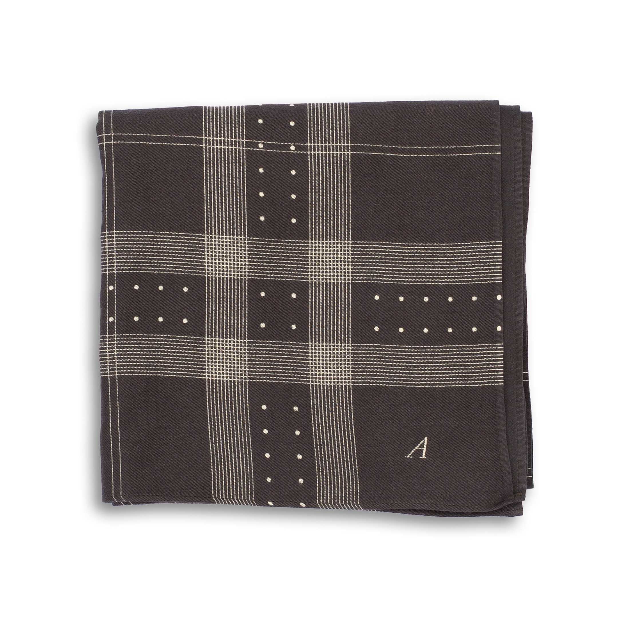 Anatomica Satin Scarf Stripe Dot Brown-Scarf-Clutch Cafe