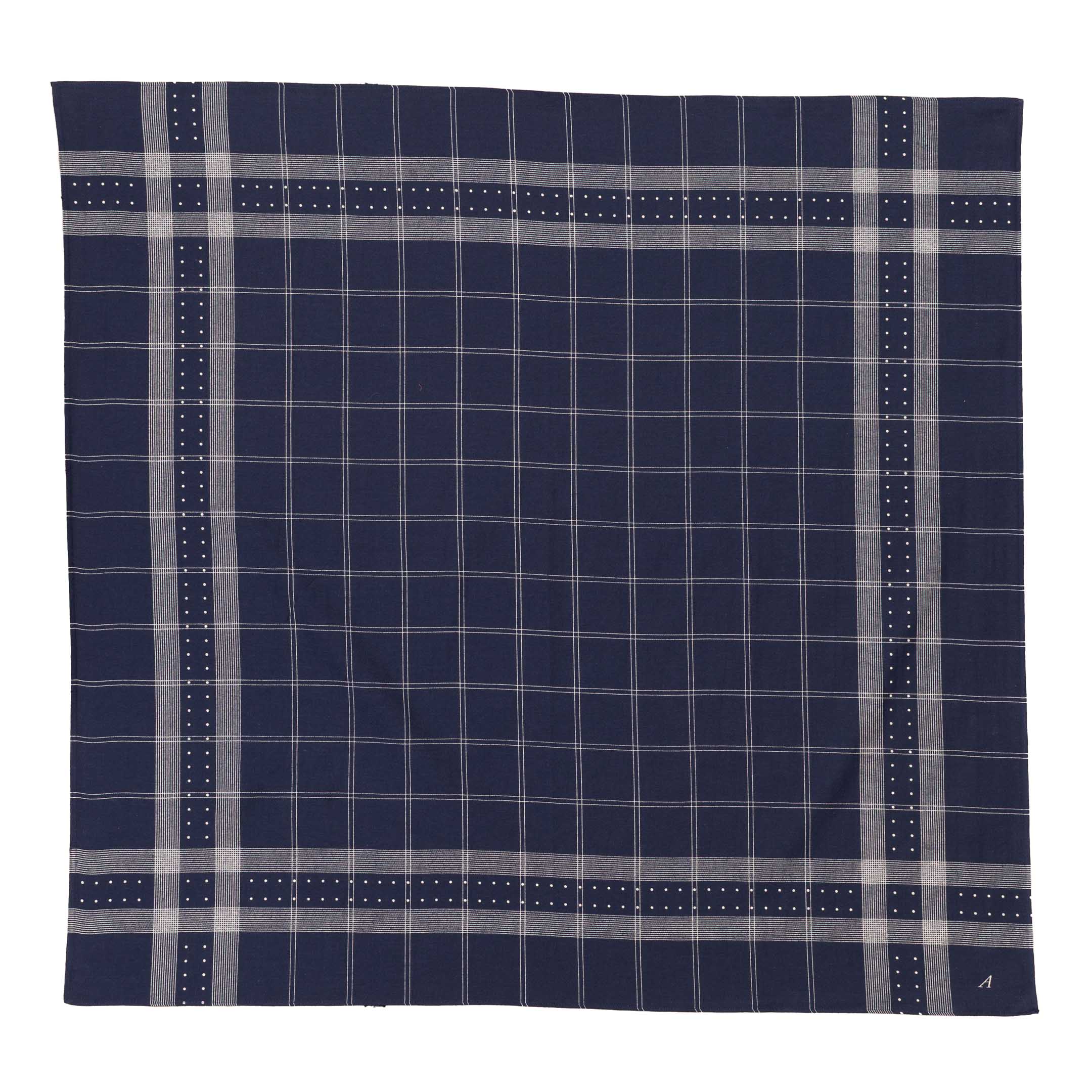 Anatomica Satin Scarf Stripe Dot Navy-Scarf-Clutch Cafe