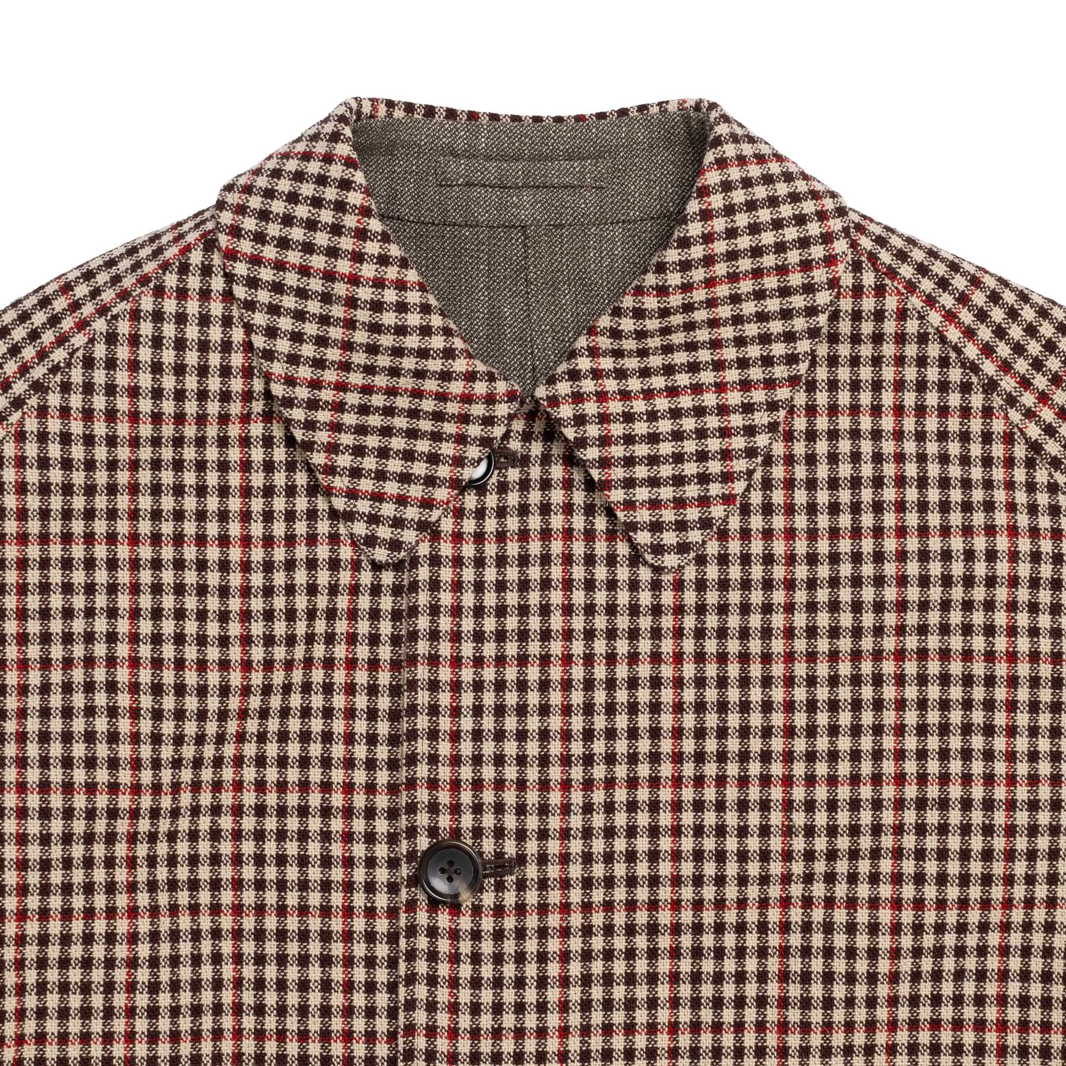 Anatomica Single Raglan 35 Reversible Coat Beige Check-Coat-Clutch Cafe