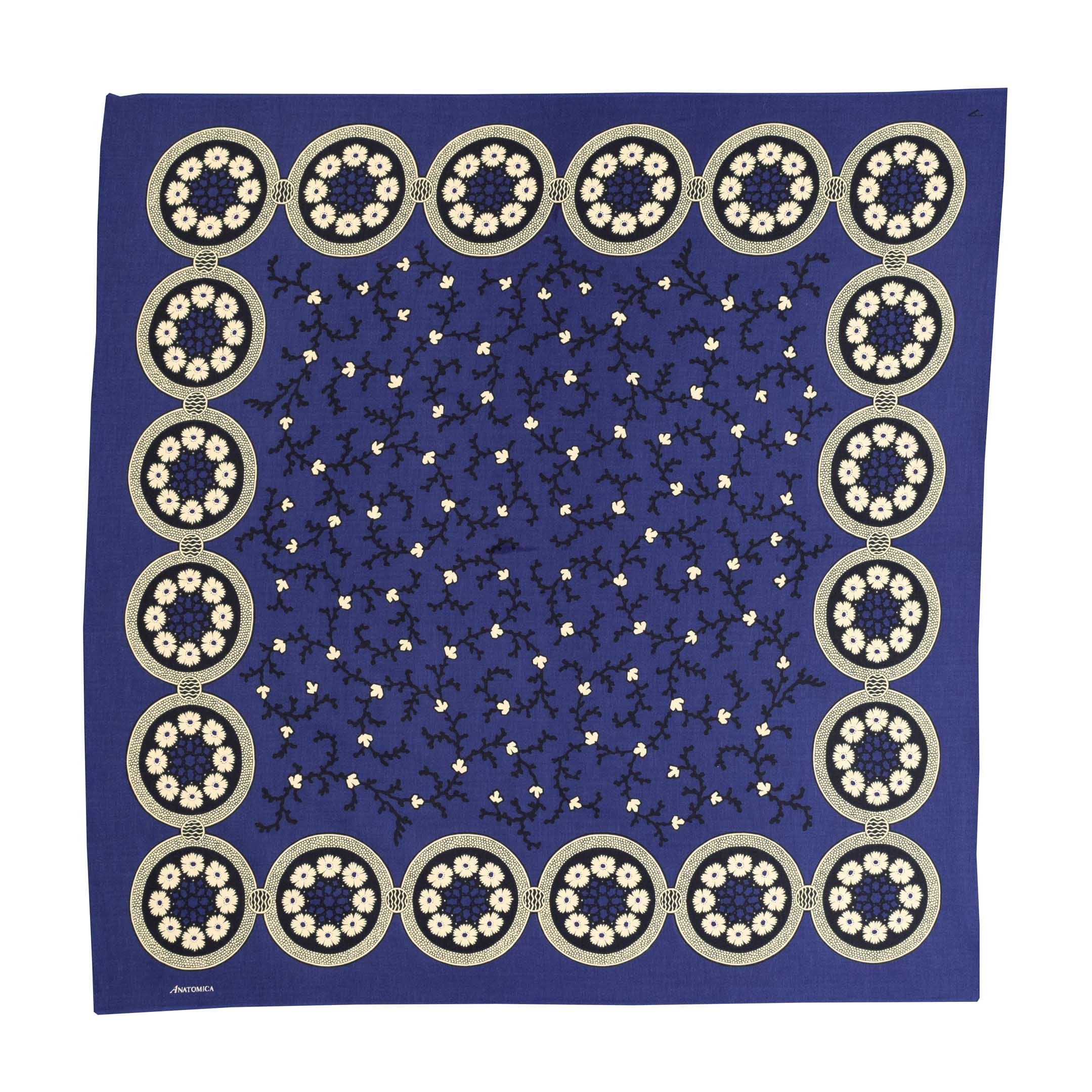 Anatomica Six Petal Flower Bandana Indigo Blue-Bandana-Clutch Cafe