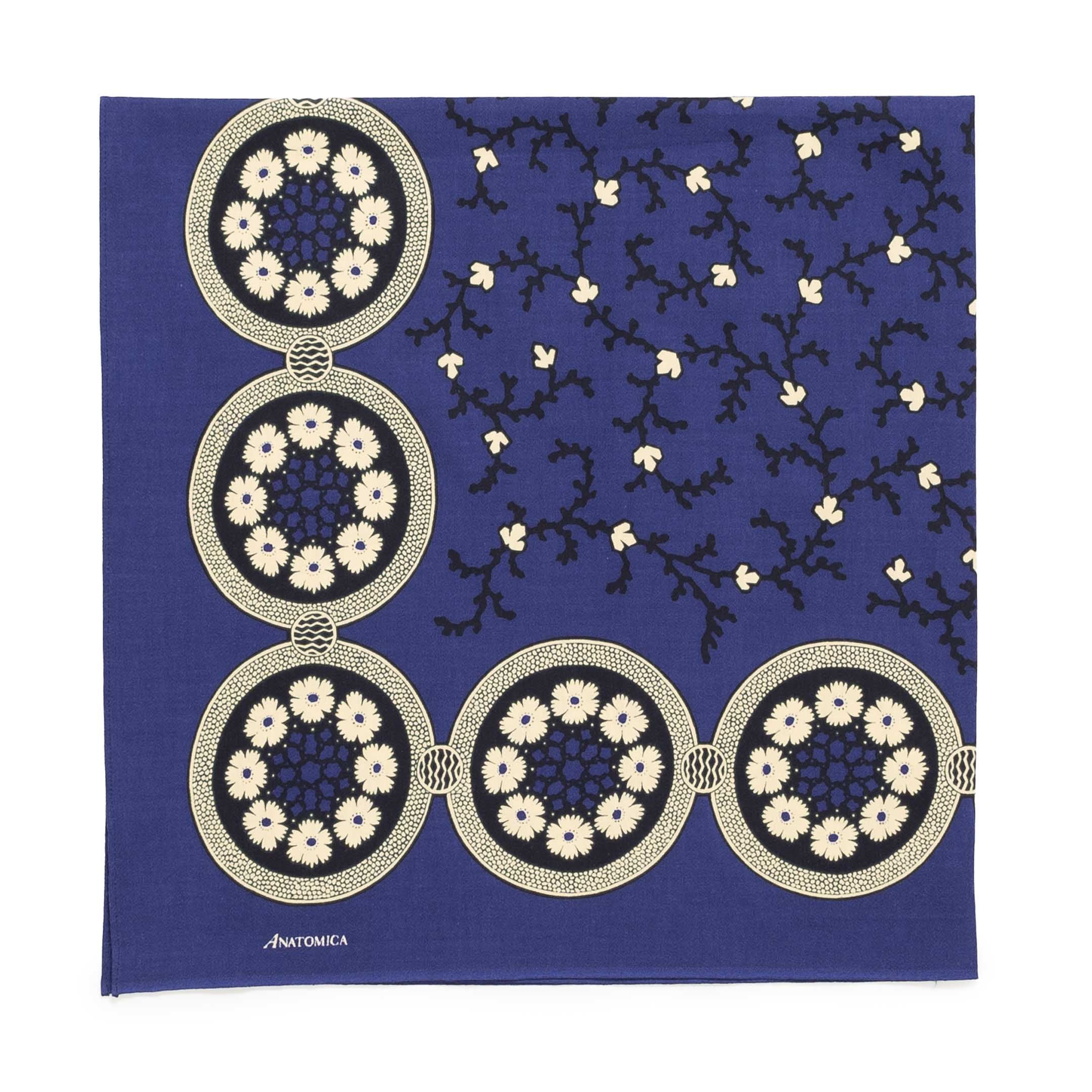Anatomica Six Petal Flower Bandana Indigo Blue-Bandana-Clutch Cafe