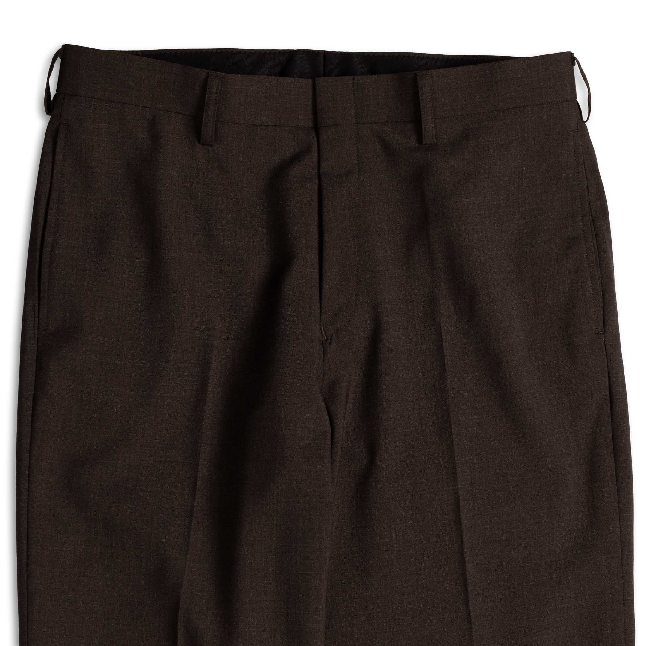 Anatomica Trim Stem Pants Summer Wool Brown-Trousers-Clutch Cafe