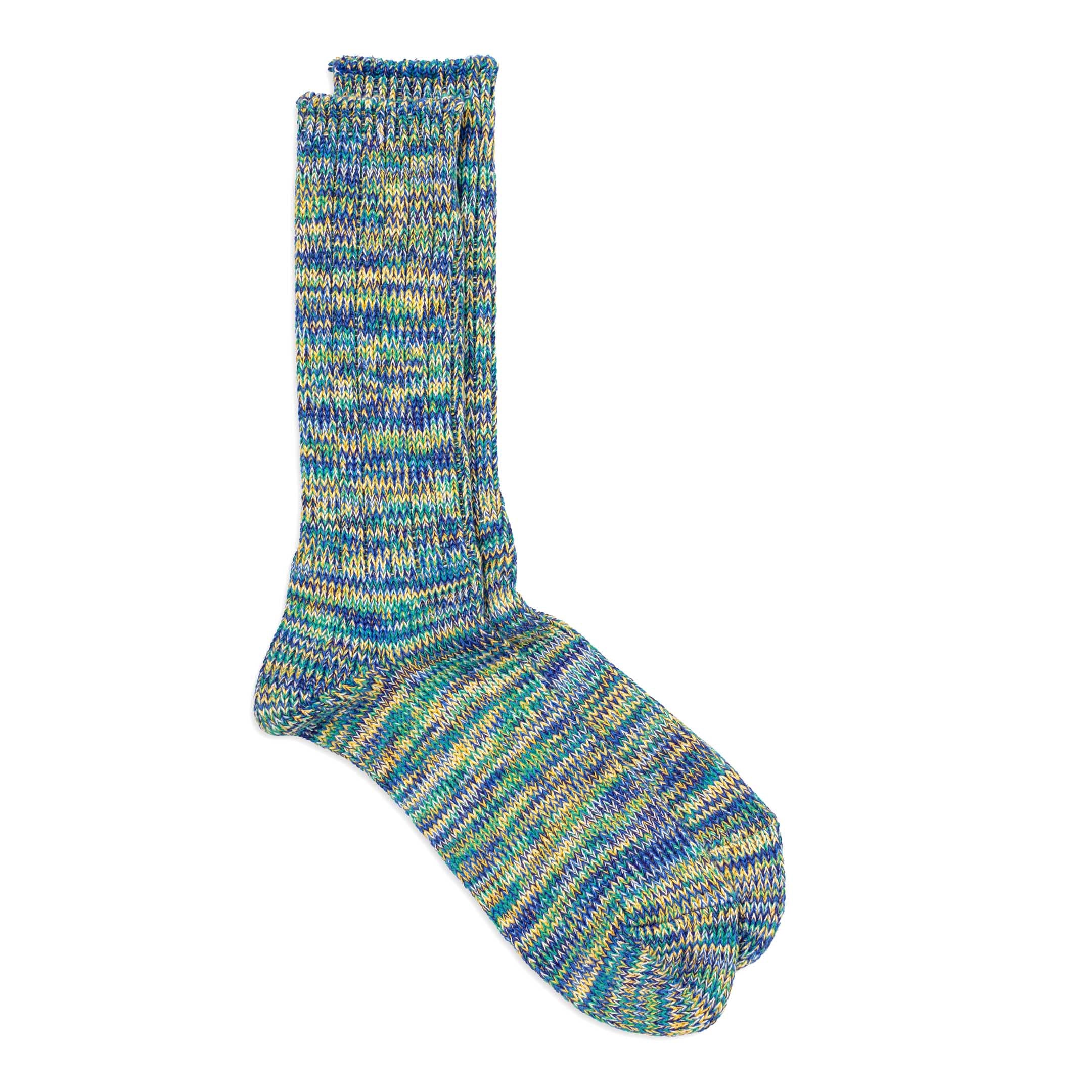 Anonymous Ism 5 Colour Mix Crew Sock Green-Socks-Clutch Cafe