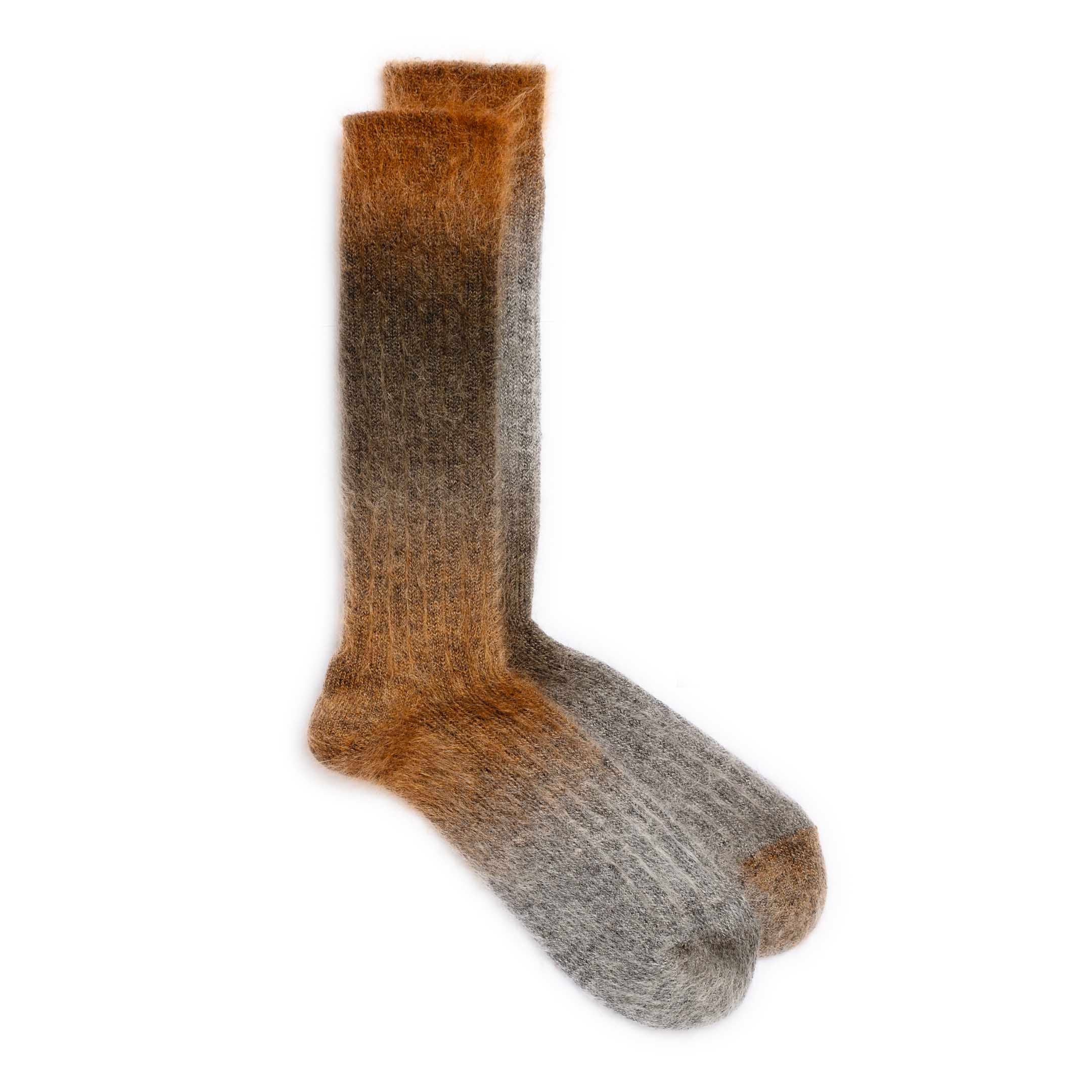 Anonymous Ism Mohair Rib Crew Sock Brown-Socks-Clutch Cafe