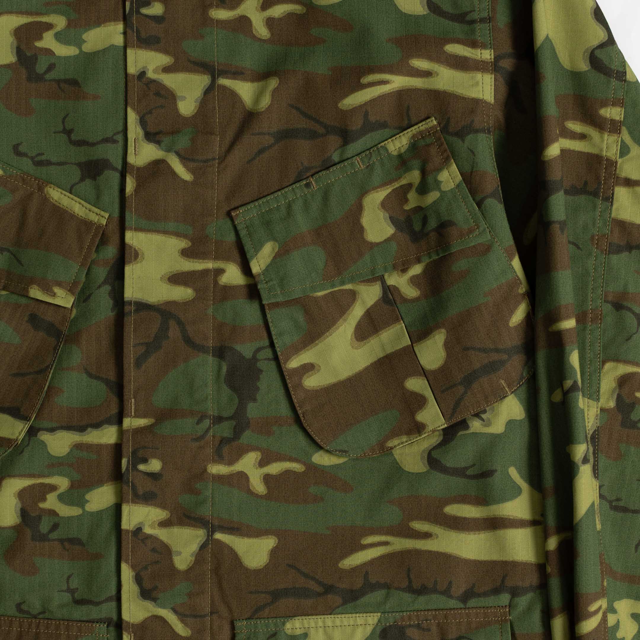 Buzz Rickson's Coat, Man's, Camouflage, Cotton, Wind, Resistant, Poplin, Class 2-Jacket-Clutch Cafe