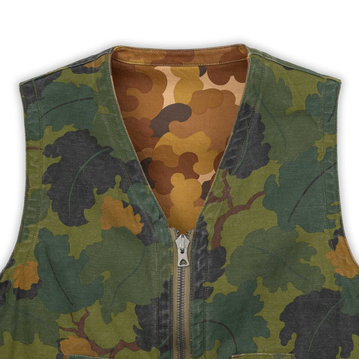 Buzz Rickson's Mitchell Pattern Camouflage Civilian Vest-Jacket-Clutch Cafe