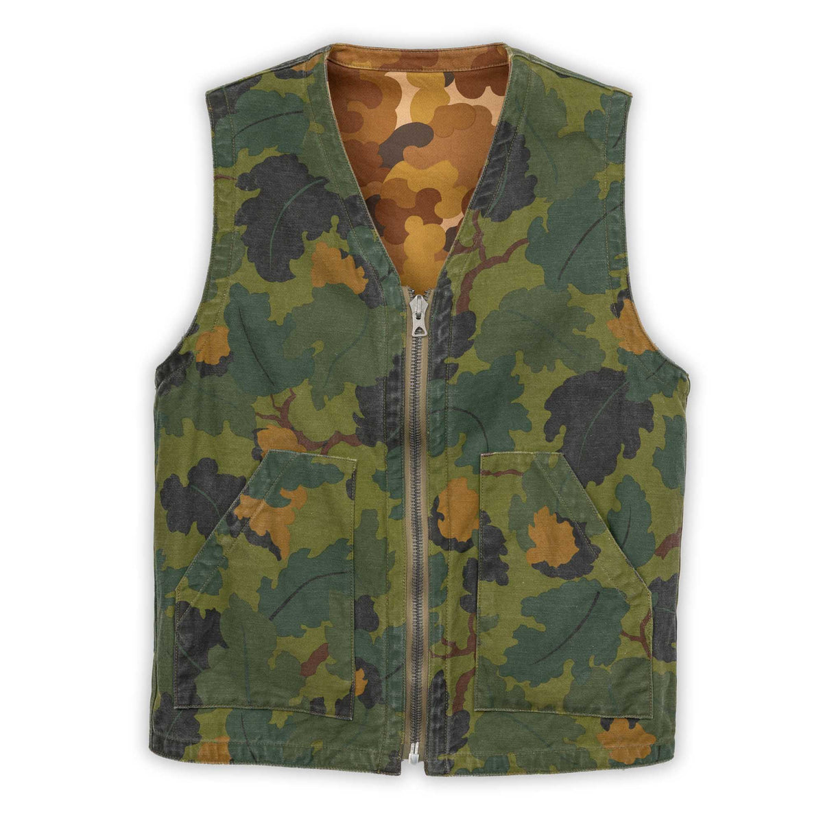 Buzz Rickson's Mitchell Pattern Camouflage Civilian Vest-Jacket-Clutch Cafe