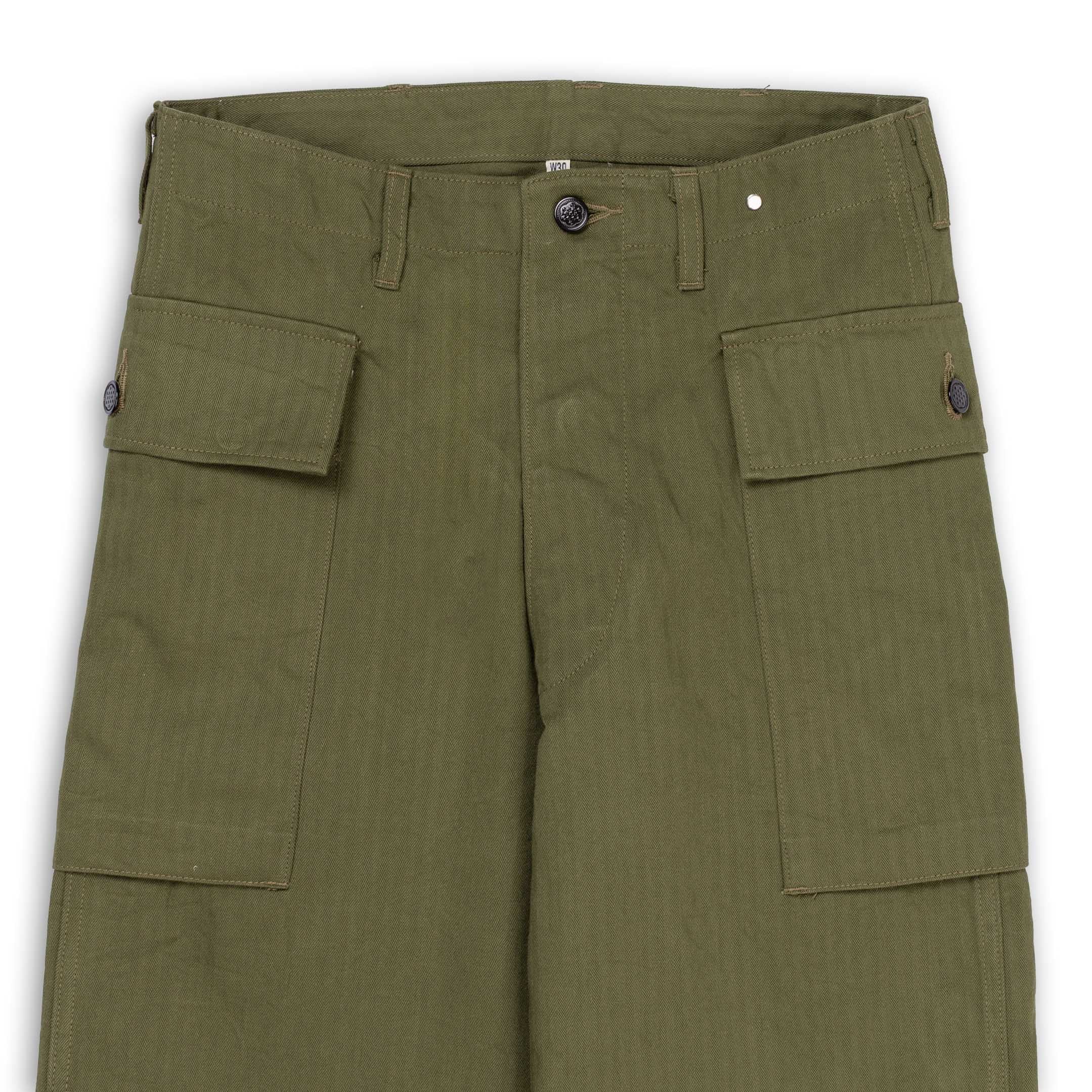 Buzz Rickson's Trousers, Herringbone Twill Special Olive-Trousers-Clutch Cafe