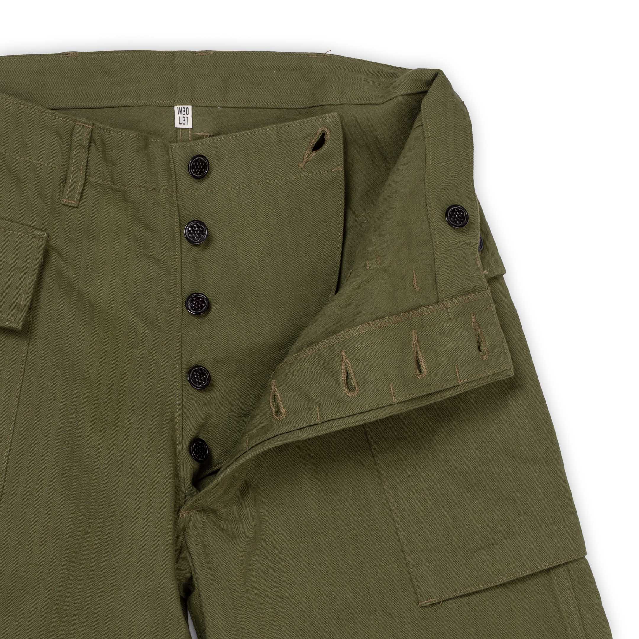 Buzz Rickson's Trousers, Herringbone Twill Special Olive-Trousers-Clutch Cafe