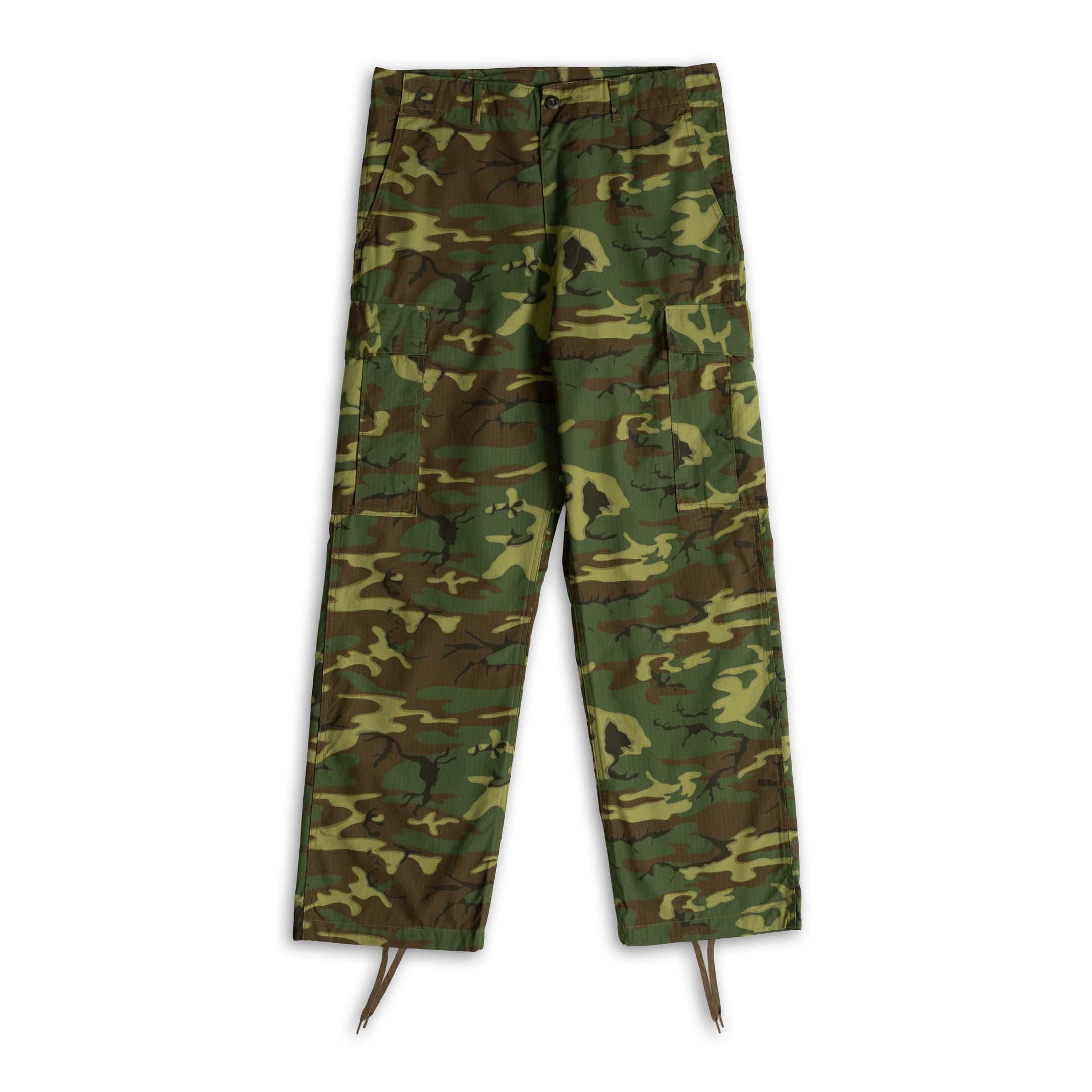 Buzz Rickson's Trousers, Man's, Camouflage, Cotton, Wind, Resistant, Poplin, Class 2-Trousers-Clutch Cafe