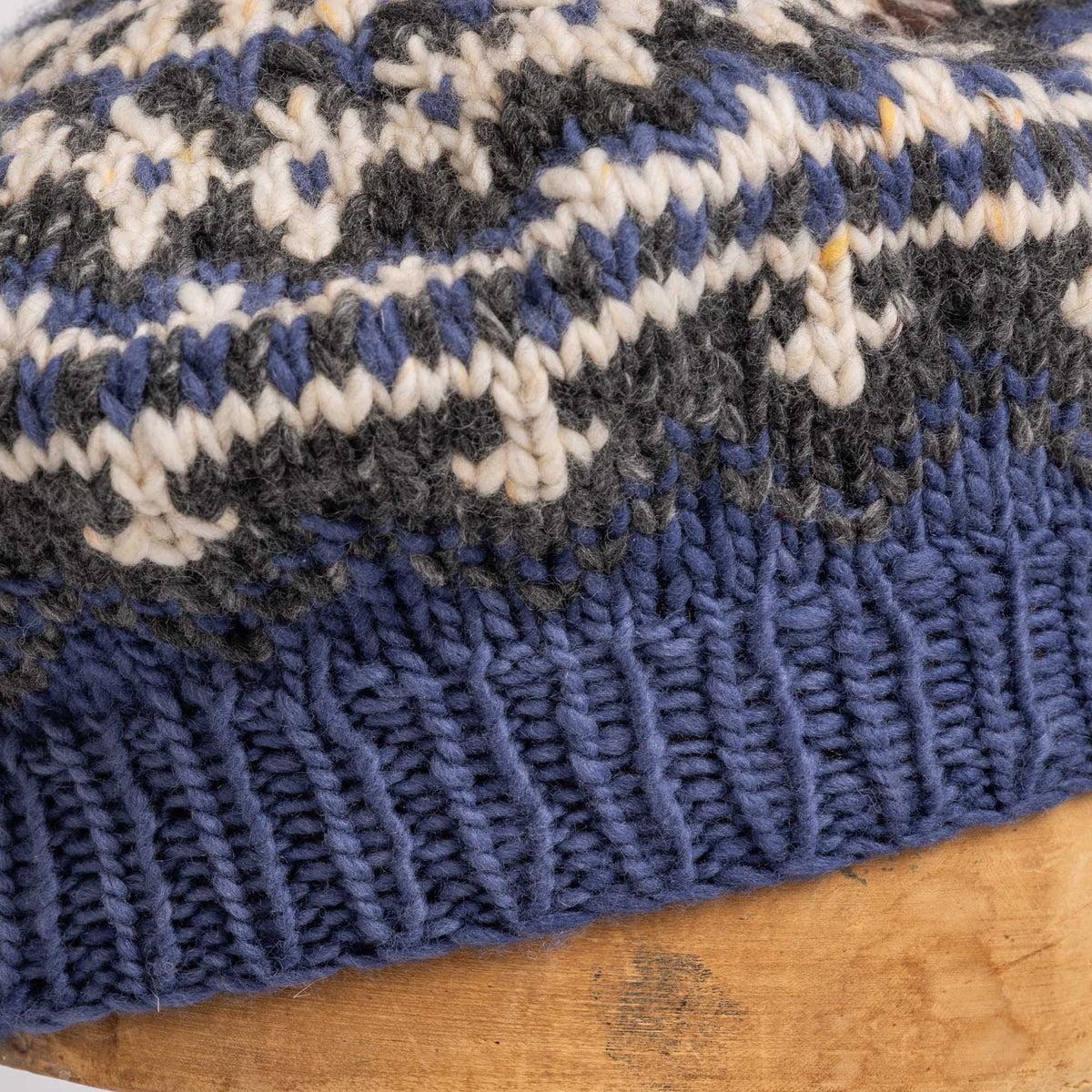 Chamula Beret Fair Isle #6 Navy Heather-Hat-Clutch Cafe