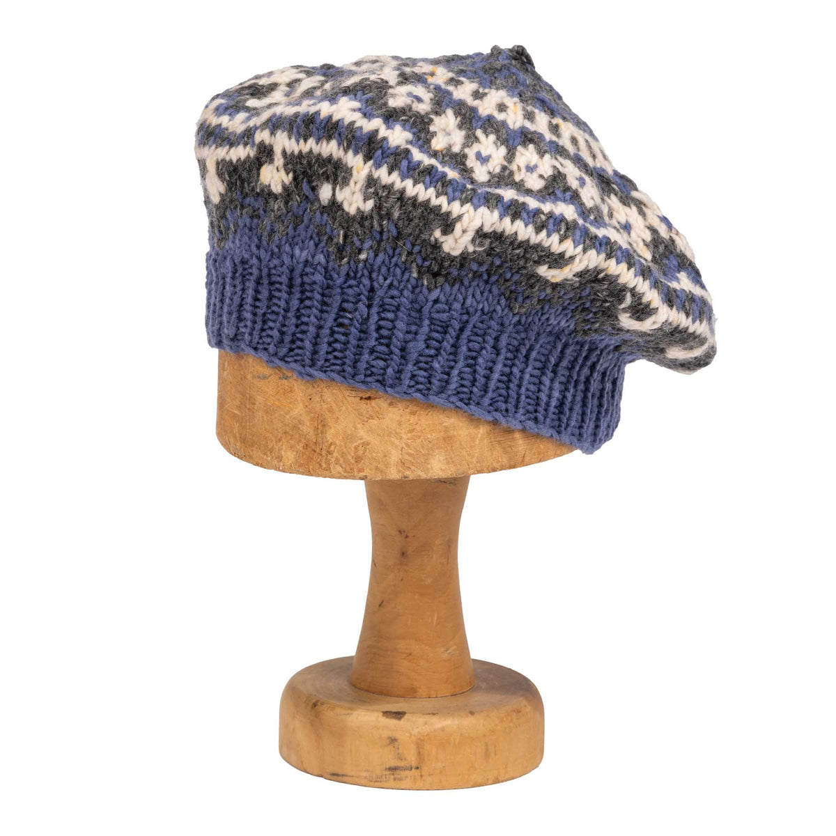 Chamula Beret Fair Isle #6 Navy Heather-Hat-Clutch Cafe