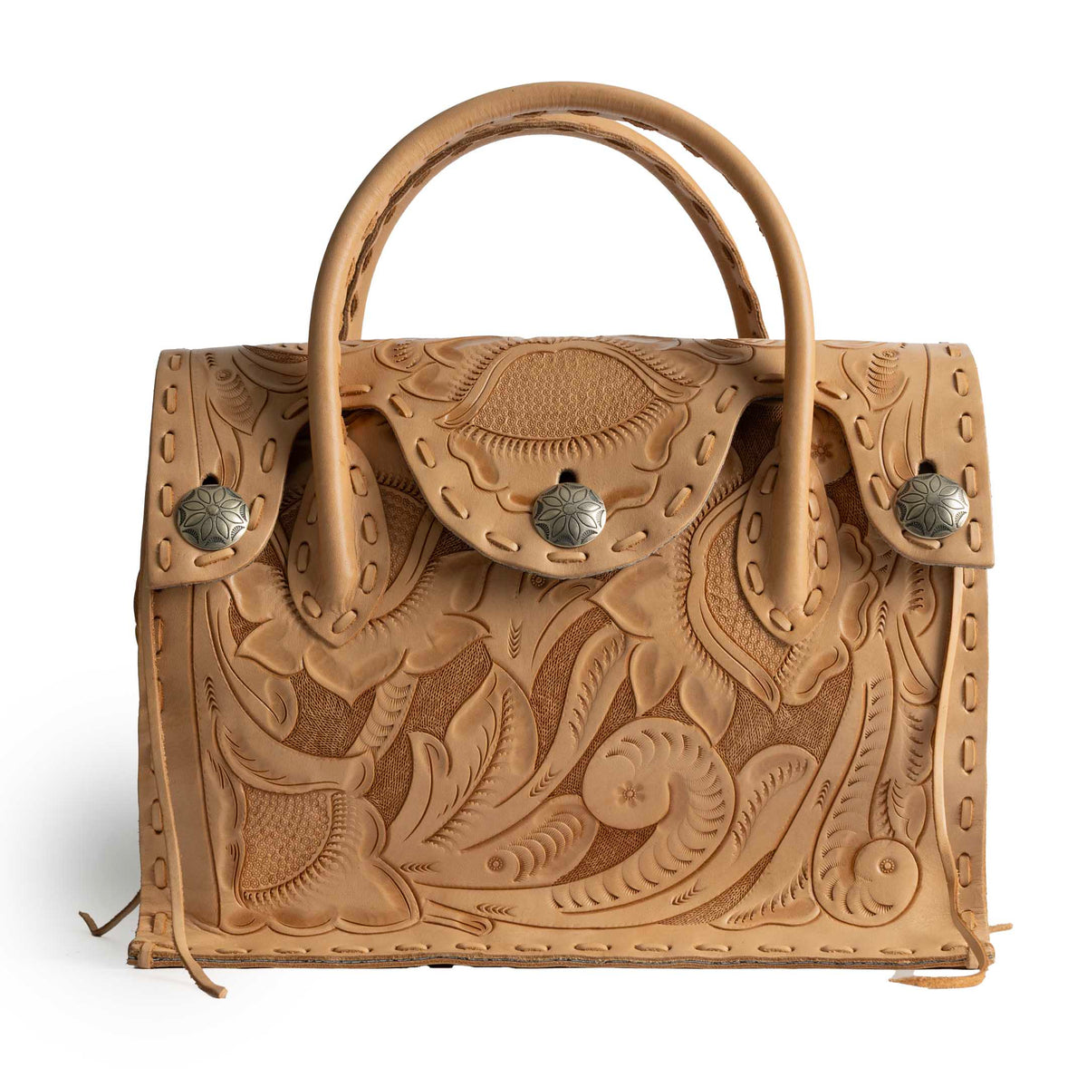 Chamula Concho West Stitch Cravin Bag L Tan 1-Bag-Clutch Cafe