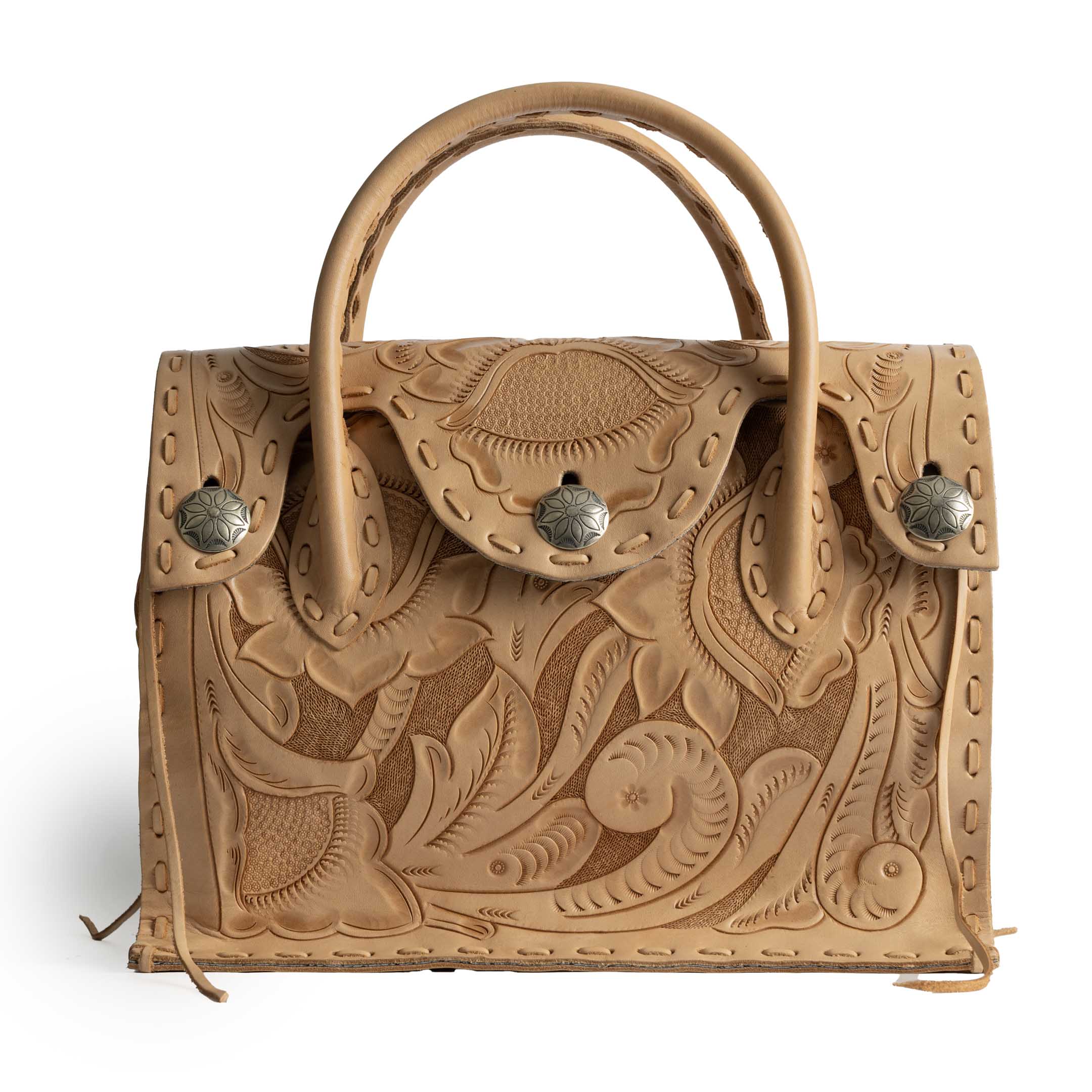 Chamula Concho West Stitch Cravin Bag L Tan 1-Bag-Clutch Cafe