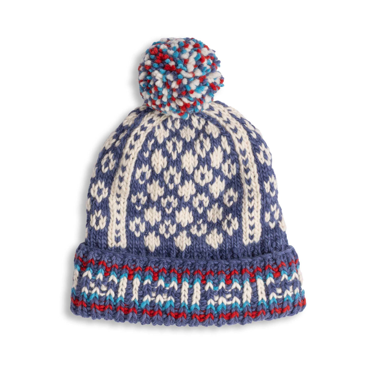 Chamula Double Cuff Cap Design B Navy-Hat-Clutch Cafe