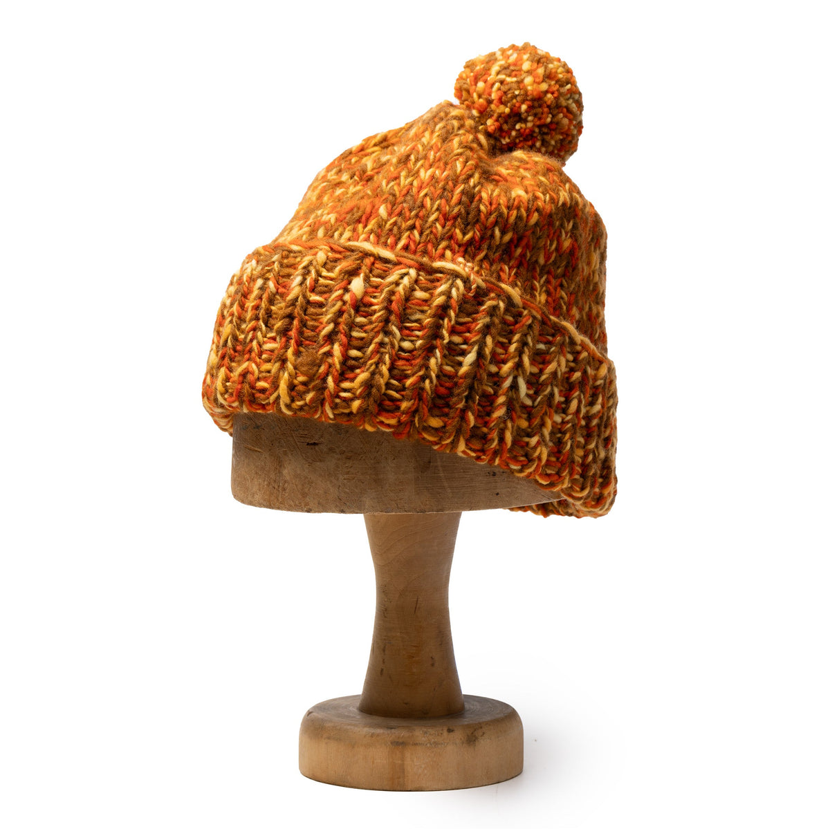 Chamula Double Cuff Cap Mix Heather Dark Orange Mix-Hat-Clutch Cafe