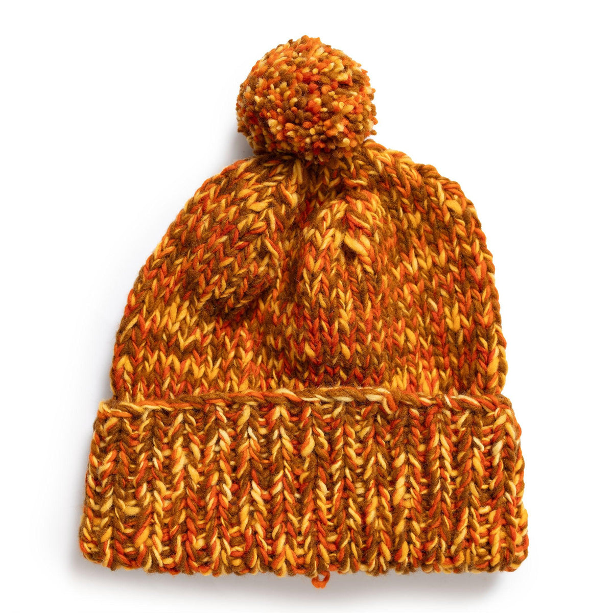 Chamula Double Cuff Cap Mix Heather Dark Orange Mix-Hat-Clutch Cafe