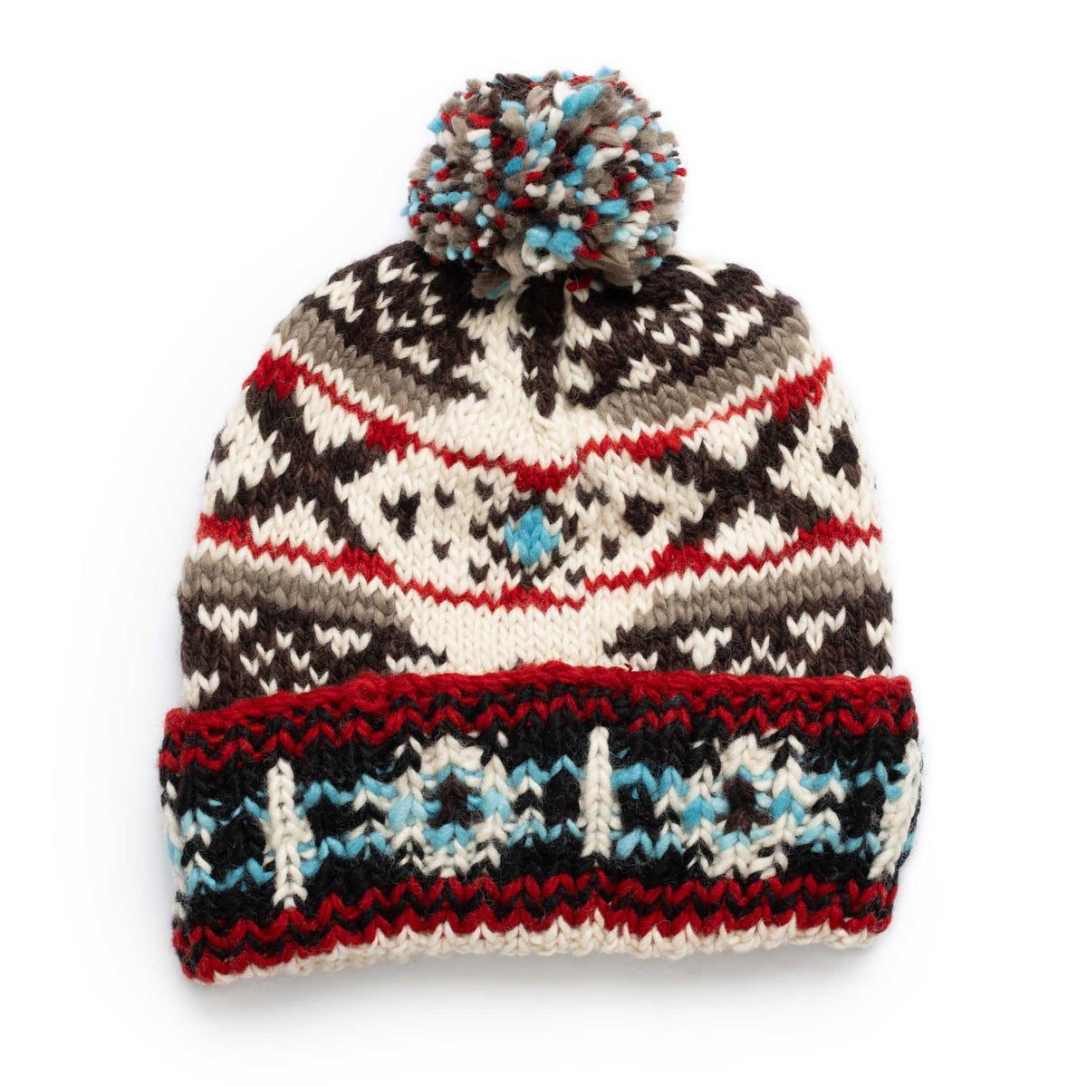 Chamula Double Cuff Cap Navajo #1 Ivory-Hat-Clutch Cafe