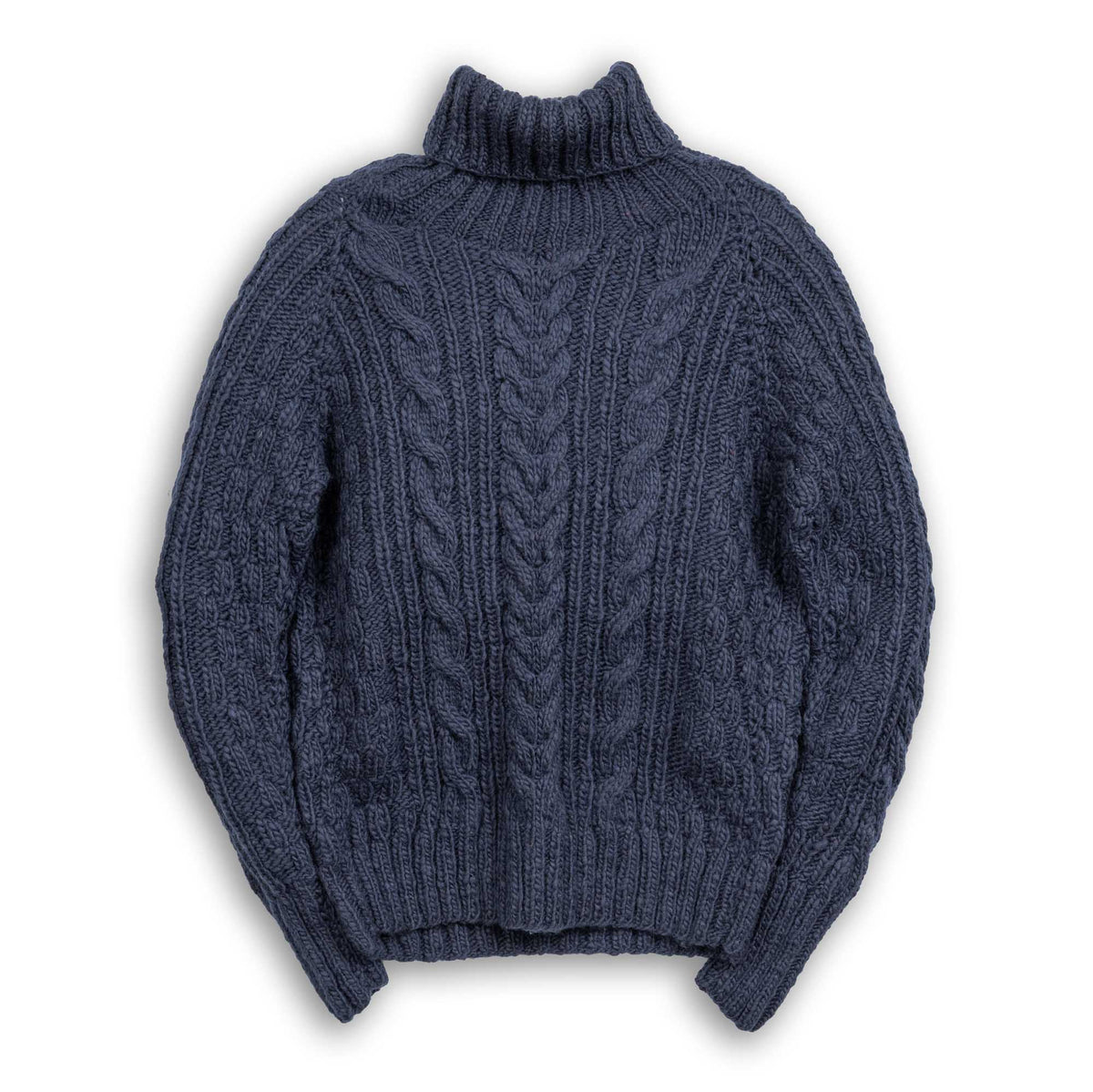 Chamula Fisherman Turtleneck Pullover Dark Navy-Knitwear-Clutch Cafe
