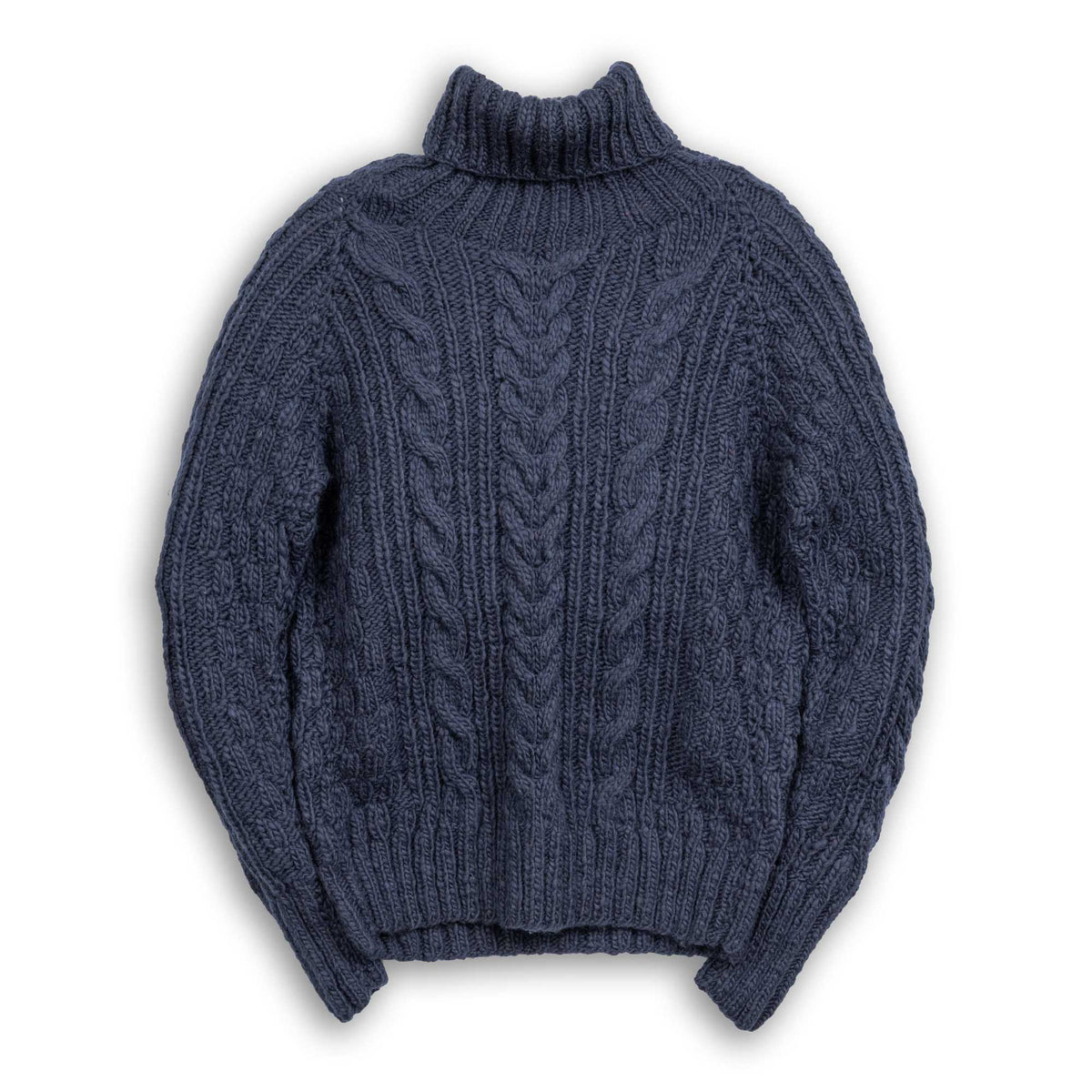 Chamula Fisherman Turtleneck Pullover Dark Navy-Knitwear-Clutch Cafe