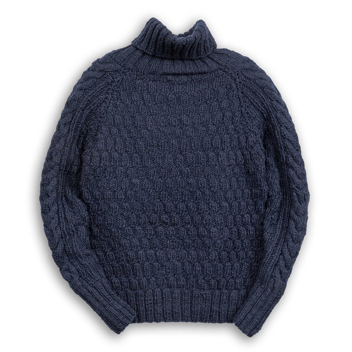 Chamula Fisherman Turtleneck Pullover Dark Navy-Knitwear-Clutch Cafe
