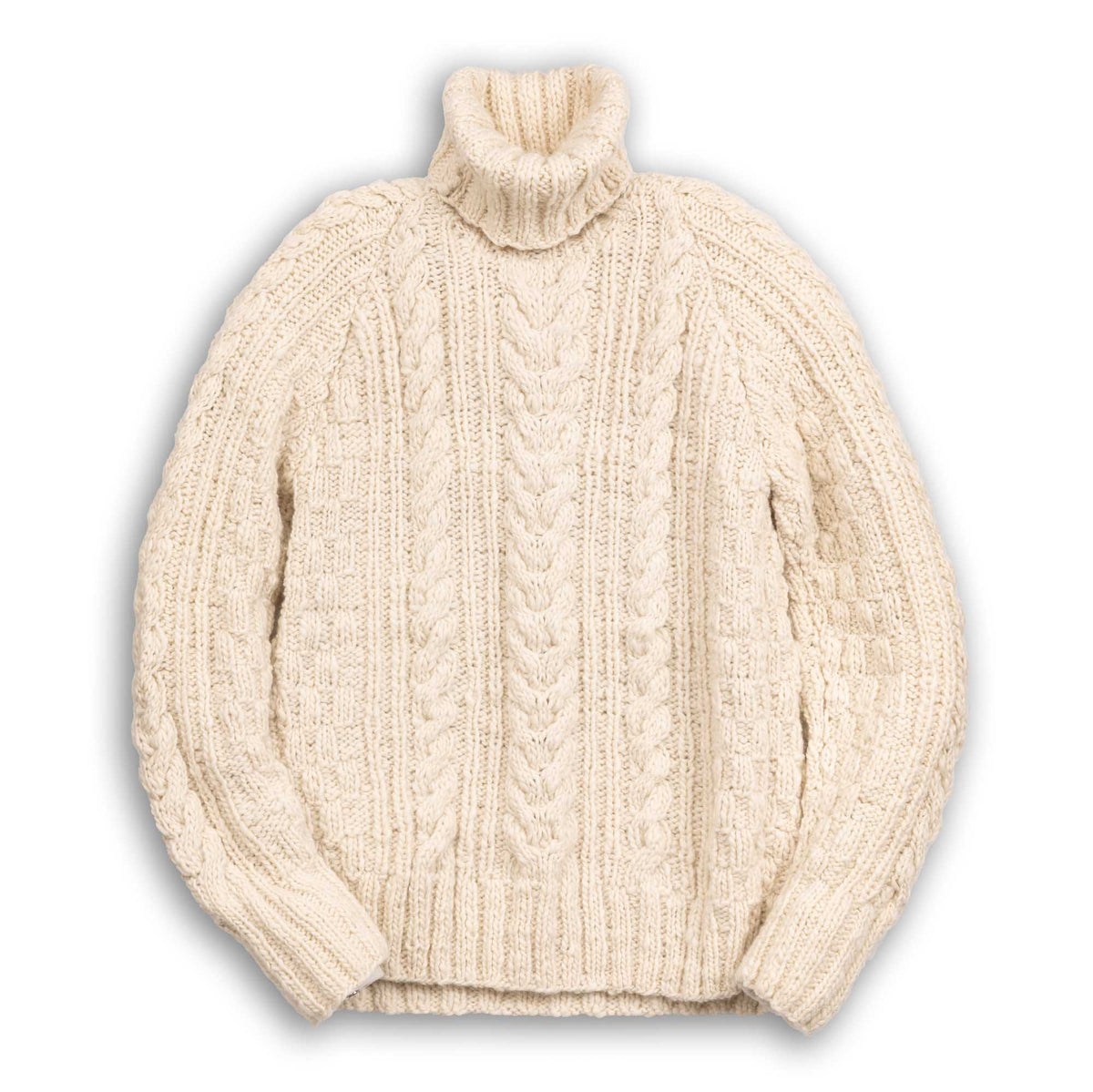Chamula Fisherman Turtleneck Pullover Ivory-Knitwear-Clutch Cafe