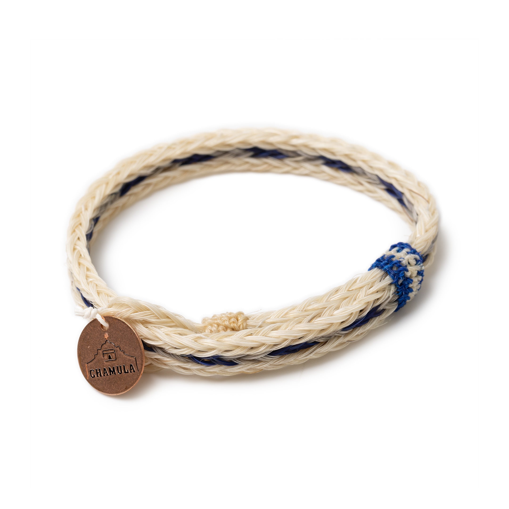 Chamula H.H. Braided Bracelet White x Blue x Grey-Bracelet-Clutch Cafe