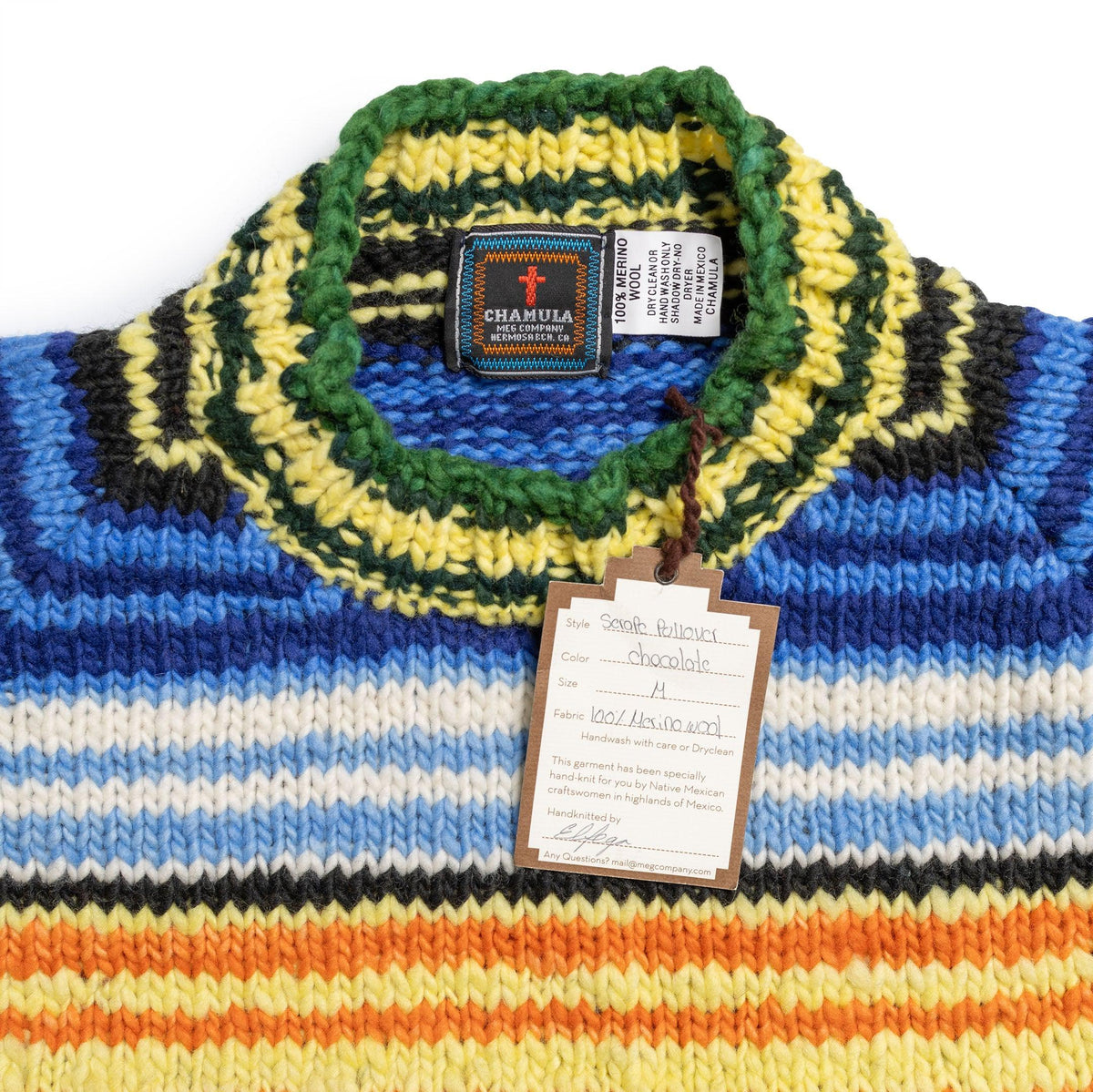 Chamula Serape Pullover Sweater Chocolate-Knitwear-Clutch Cafe