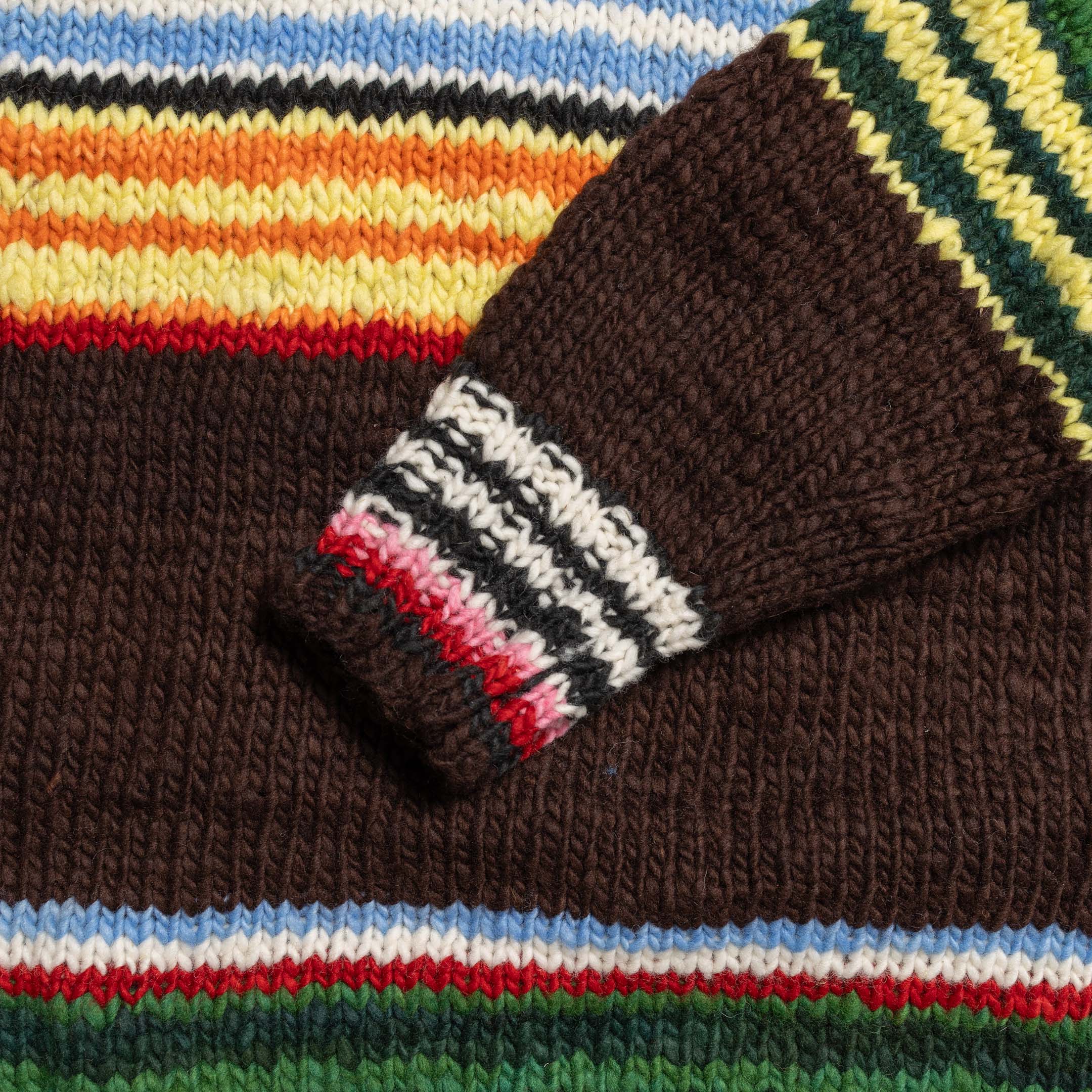 Chamula Serape Pullover Sweater Chocolate-Knitwear-Clutch Cafe