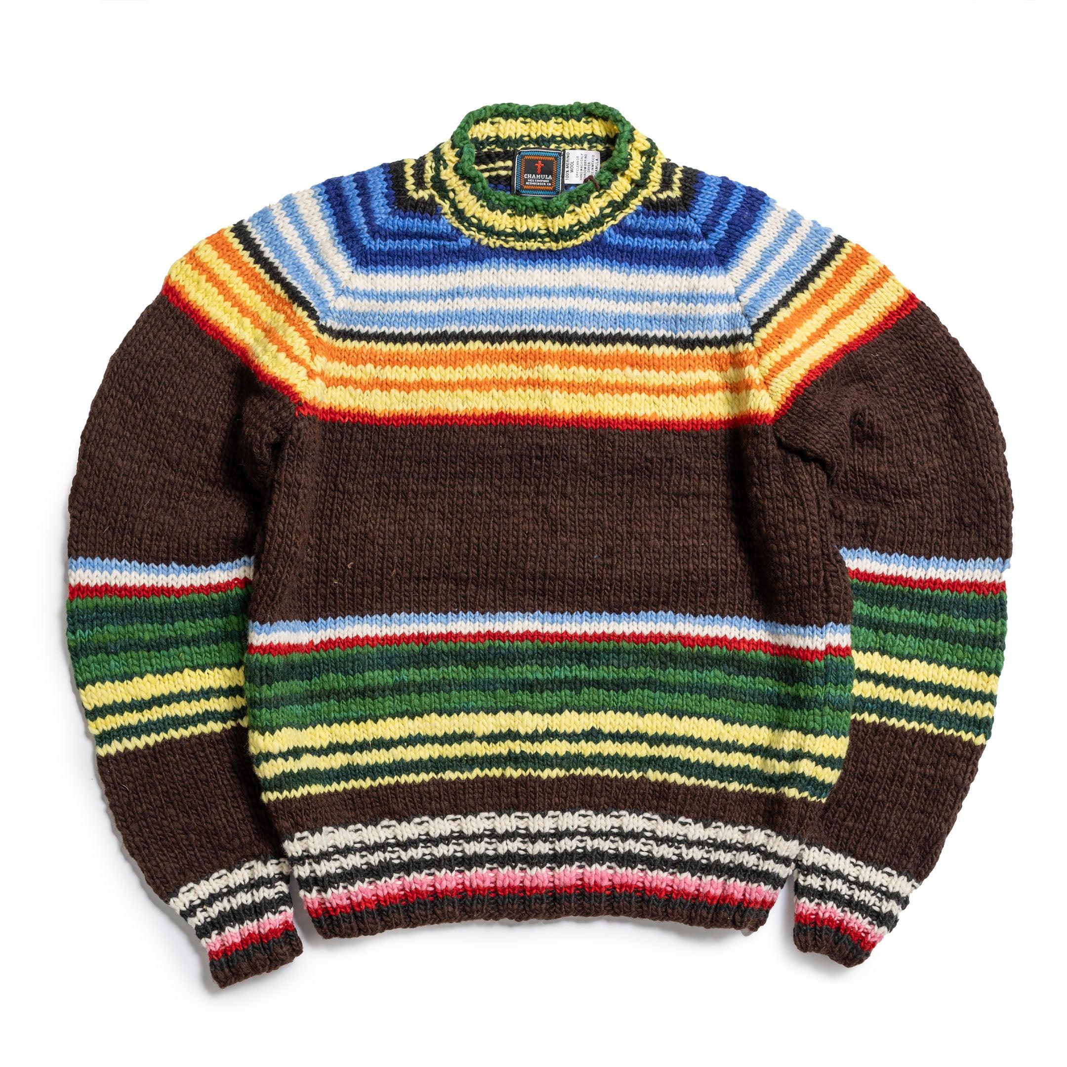 Chamula Serape Pullover Sweater Chocolate-Knitwear-Clutch Cafe