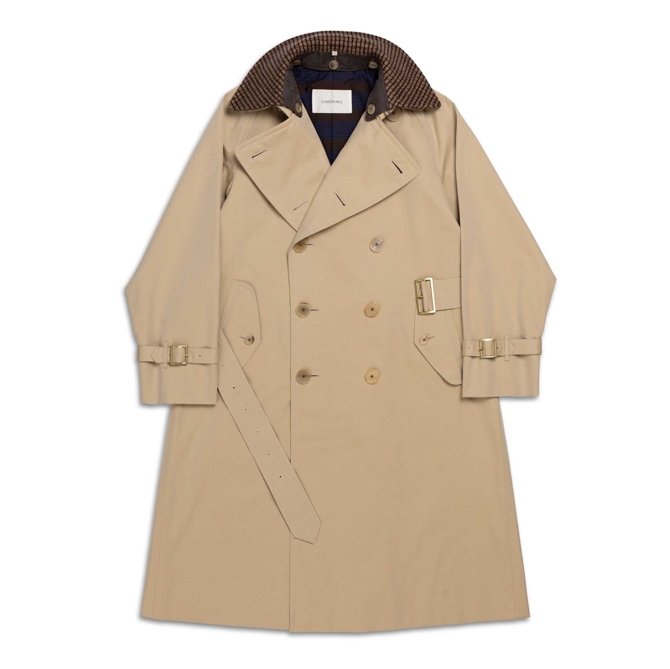 Coherence AL II Trench Coat Gabardine Beige-Overcoat-Clutch Cafe
