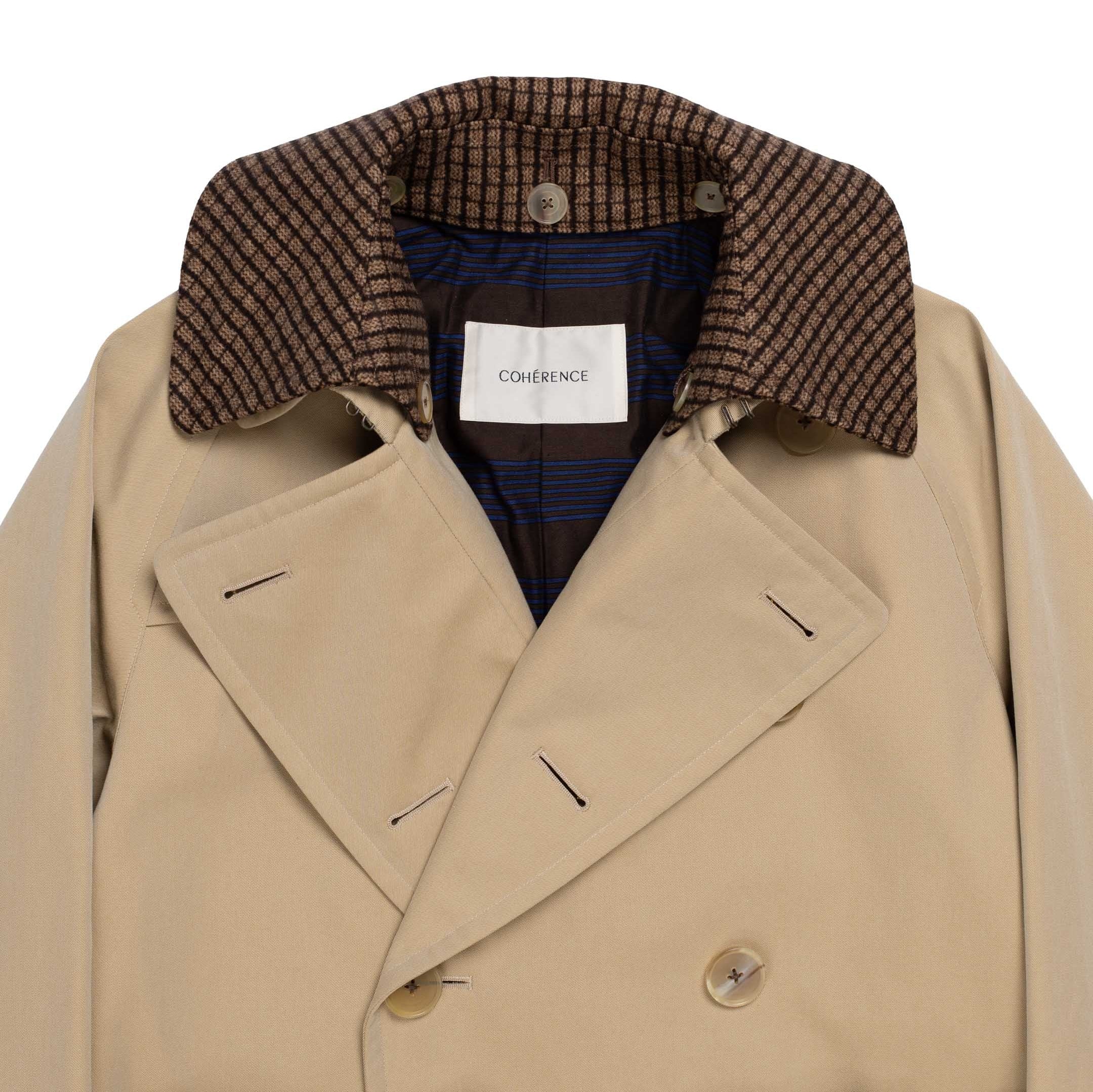 Coherence AL II Trench Coat Gabardine Beige-Overcoat-Clutch Cafe