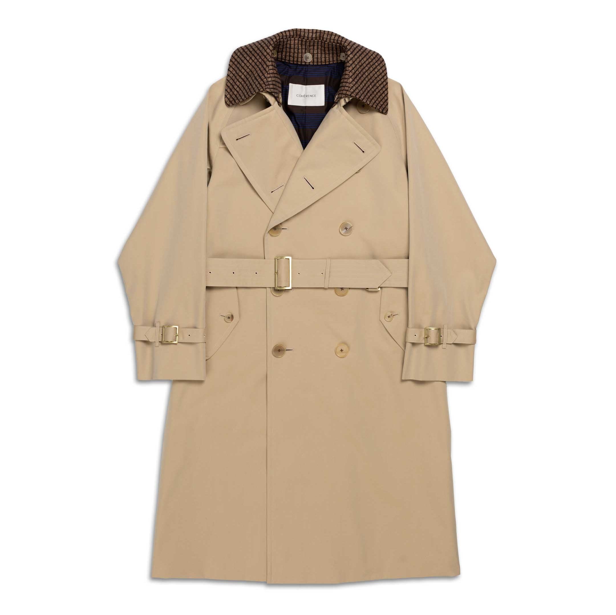 Coherence AL II Trench Coat Gabardine Beige-Overcoat-Clutch Cafe