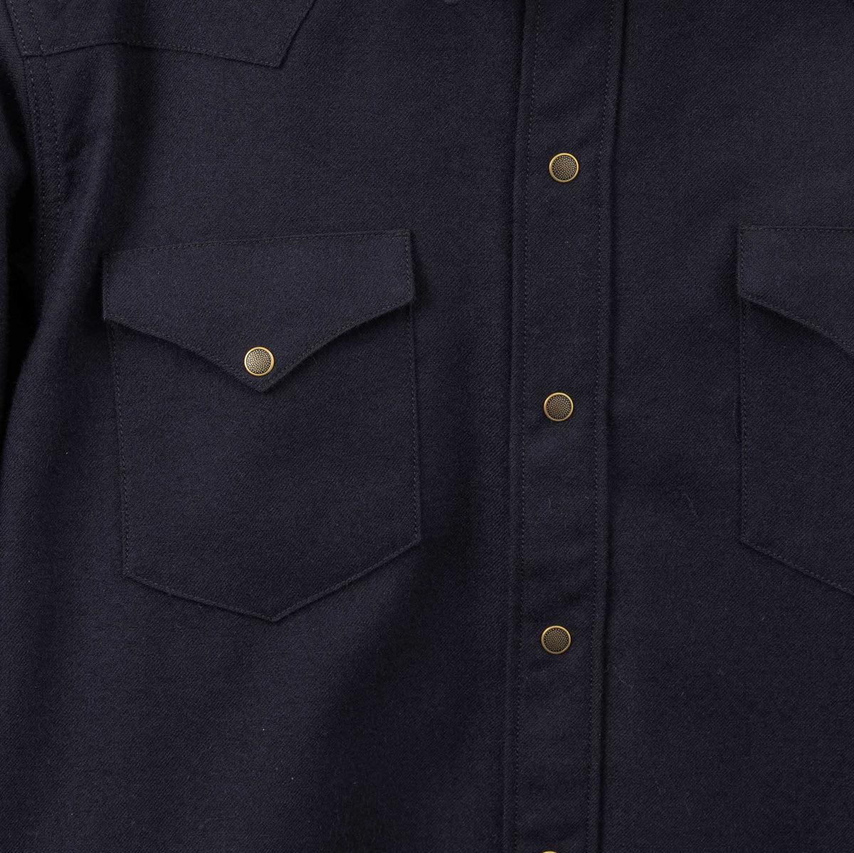 Coherence Abiquiu Western Shirt Rover Wool Twill D.Blue-Shirt-Clutch Cafe