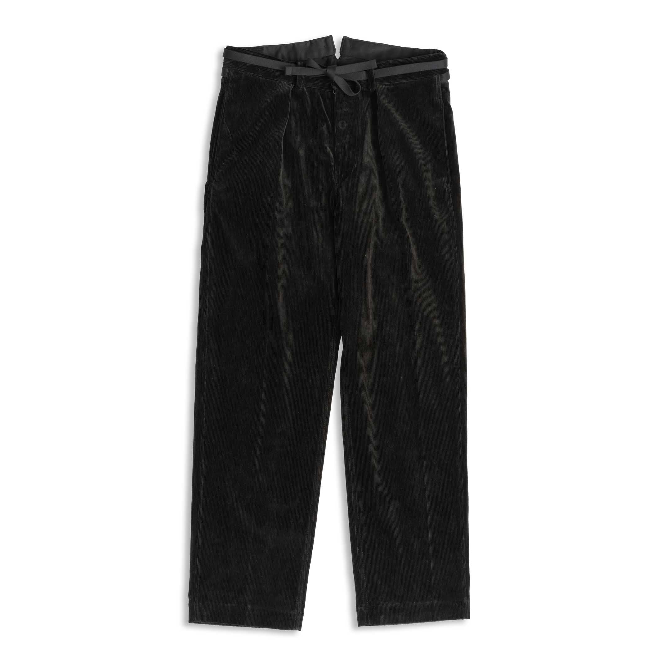 Coherence Alain 10 Wale Corduroy Black-Trousers-Clutch Cafe